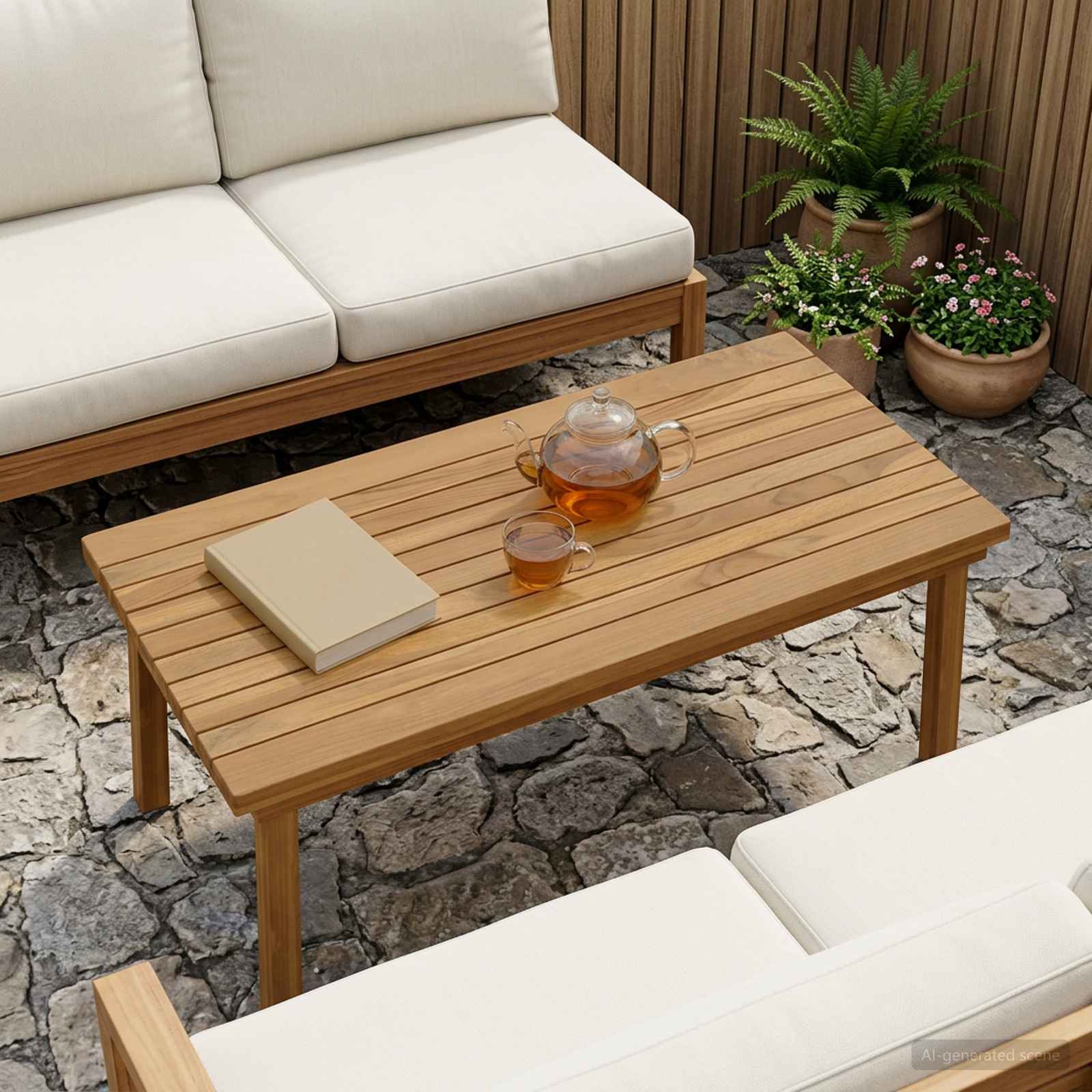 Asztallap 80 x 40 x 3,5 cm négyszögletes tömör teakfa