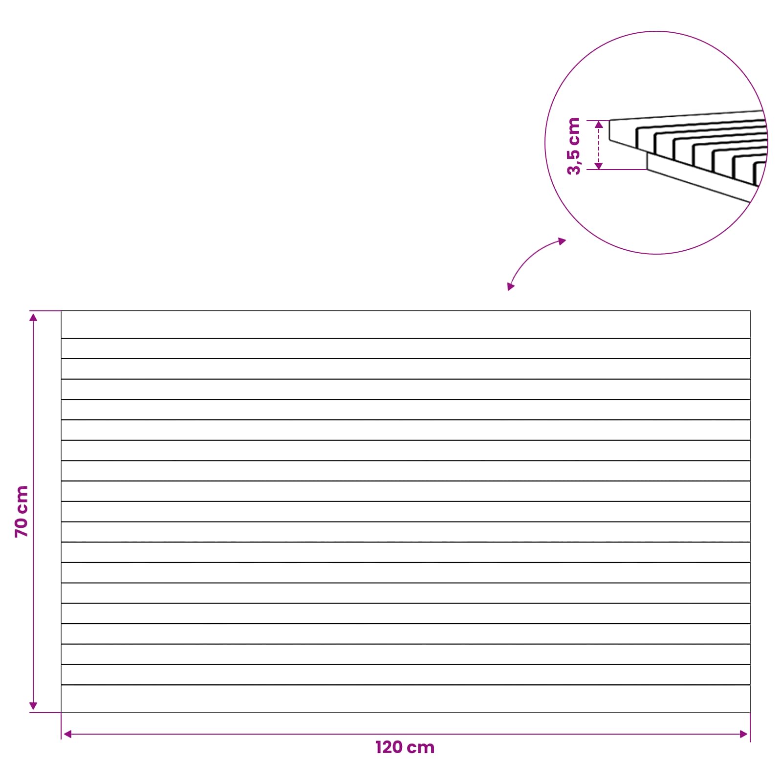 Asztallap 120 x 70 x 3,5 cm négyszögletes tömör teakfa