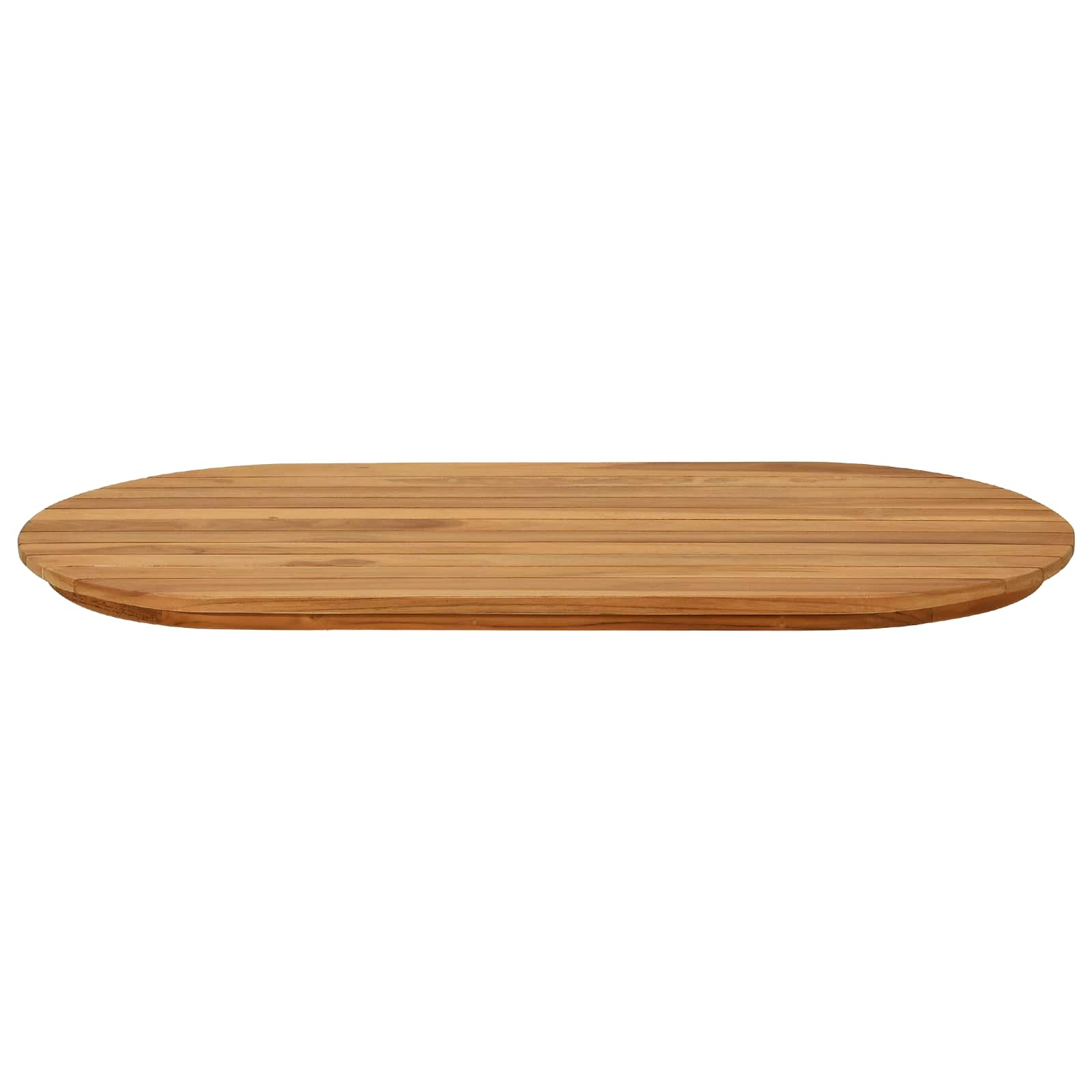 Asztallap 90 x 45 x 3,5 cm ovális tömör teakfa természetes