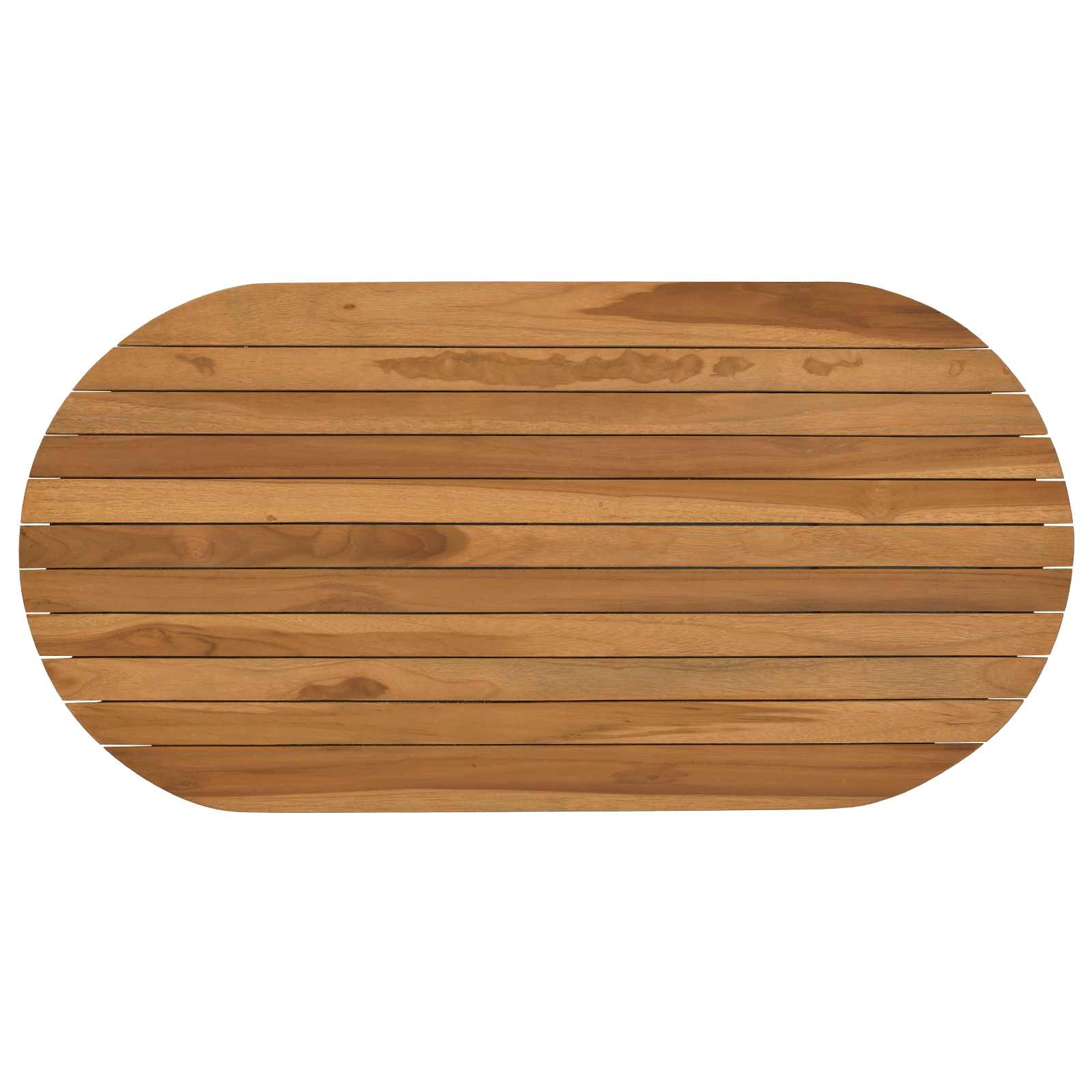 Asztallap 90 x 45 x 3,5 cm ovális tömör teakfa természetes