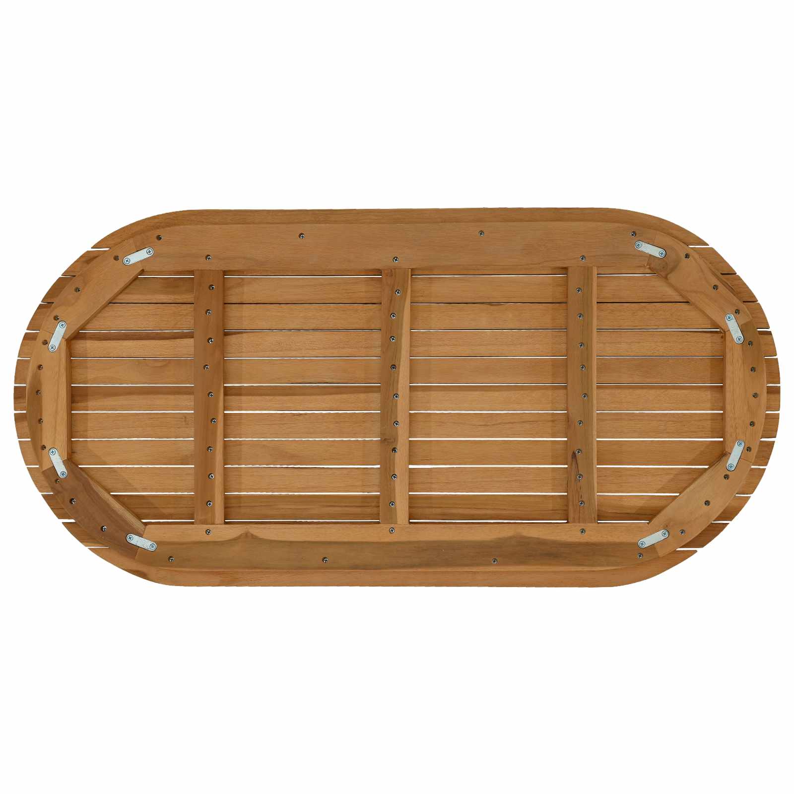 Asztallap 100 x 50 x 3,5 cm ovális tömör teakfa természetes