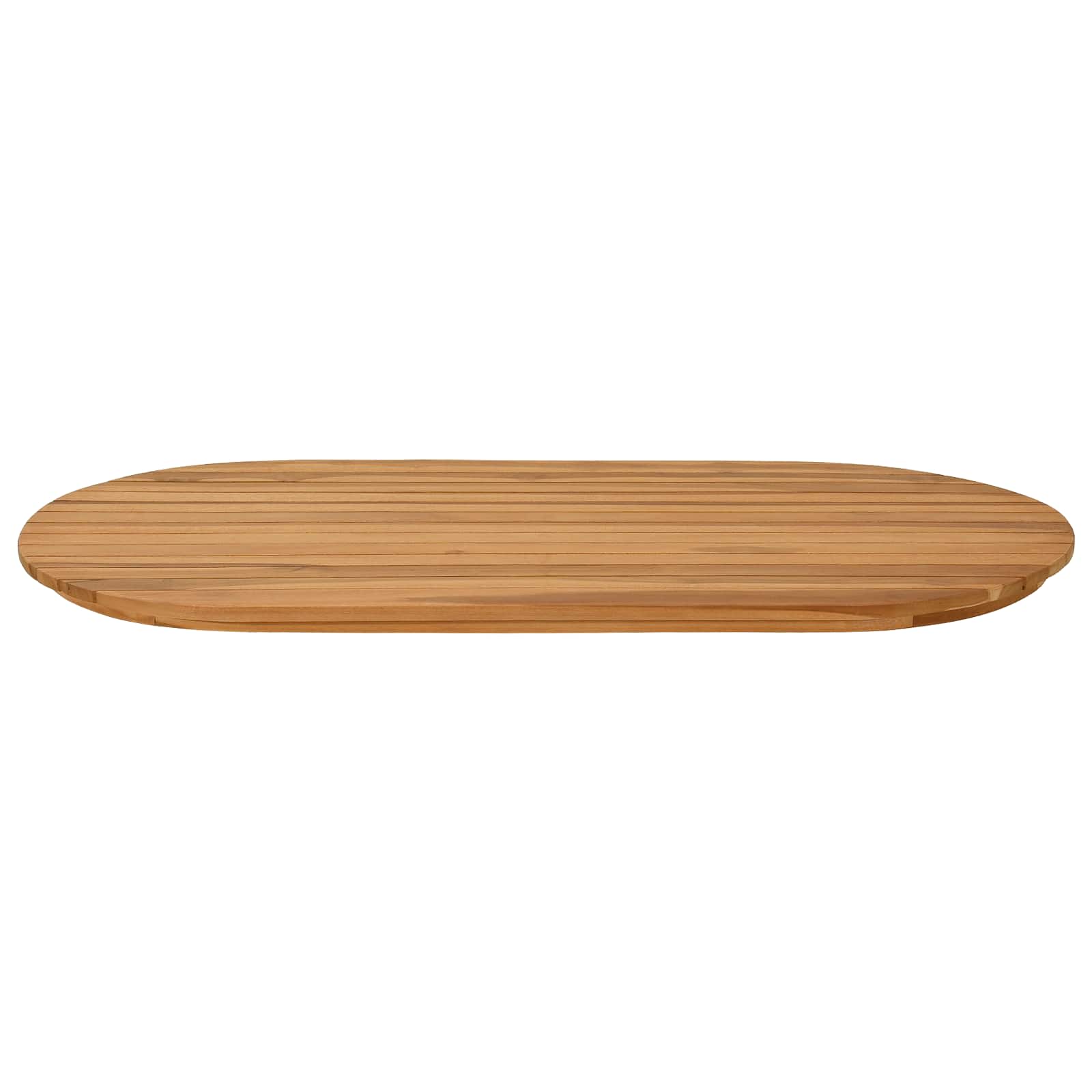 Asztallap 100 x 50 x 3,5 cm ovális tömör teakfa természetes