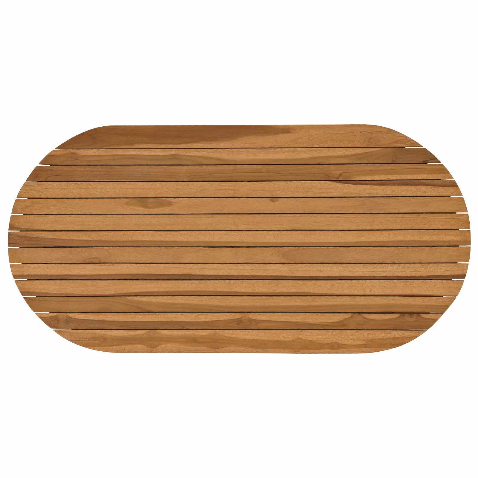Asztallap 100 x 50 x 3,5 cm ovális tömör teakfa természetes