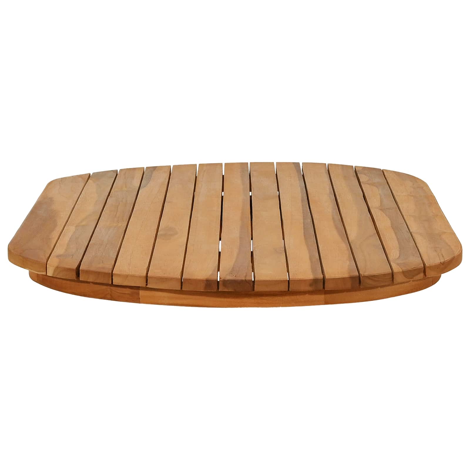 Asztallap 100 x 50 x 3,5 cm ovális tömör teakfa természetes