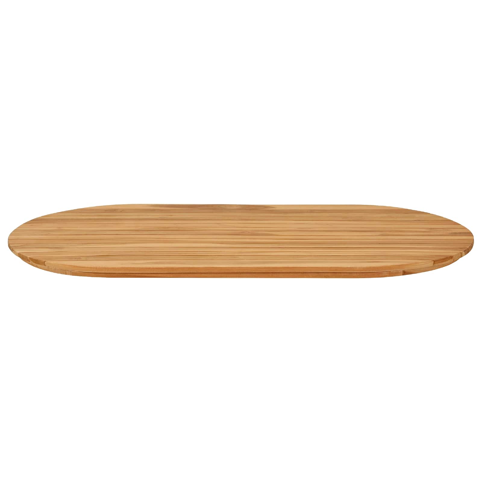 Asztallap 110 x 55 x 3,5 cm ovális tömör teakfa természetes
