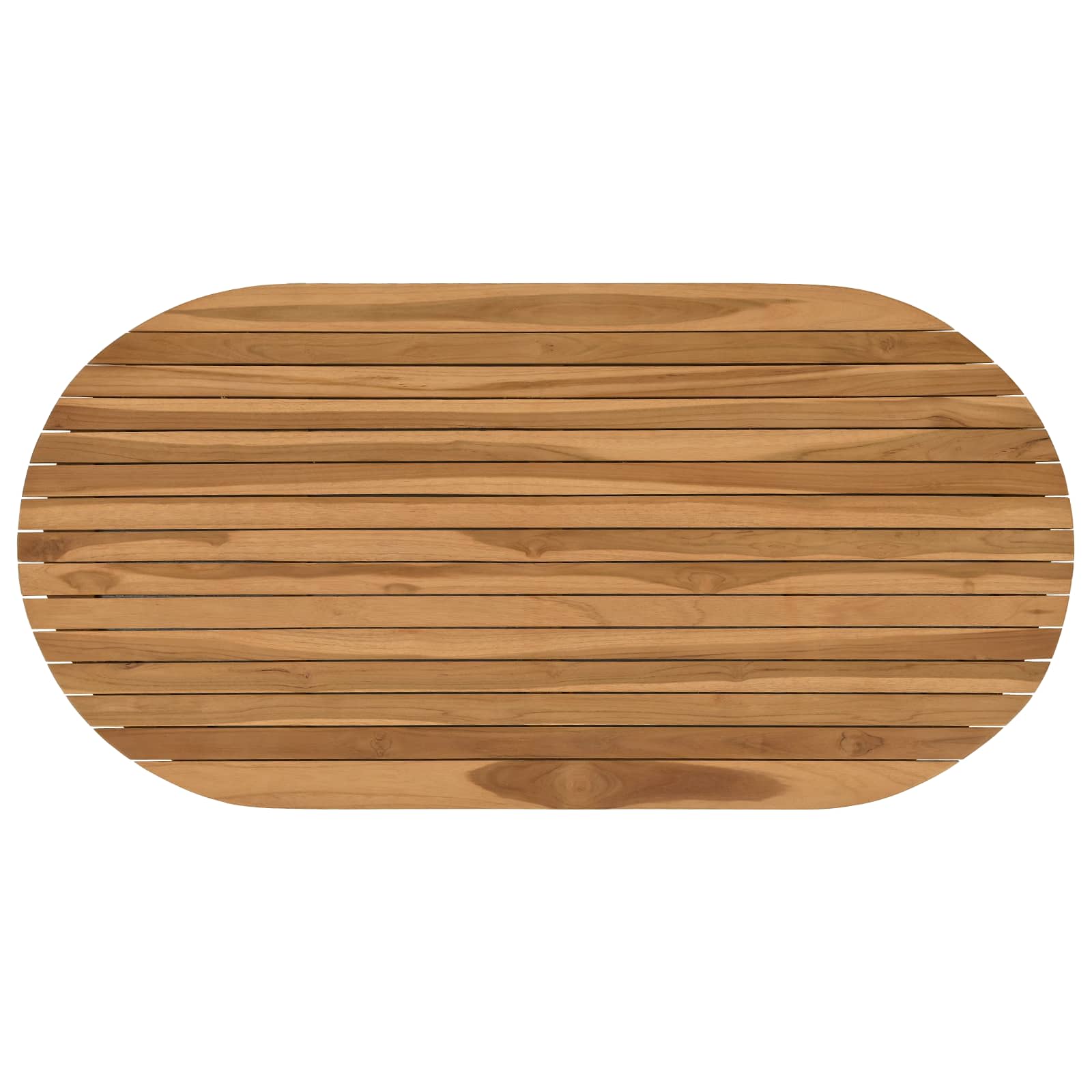 Asztallap 110 x 55 x 3,5 cm ovális tömör teakfa természetes