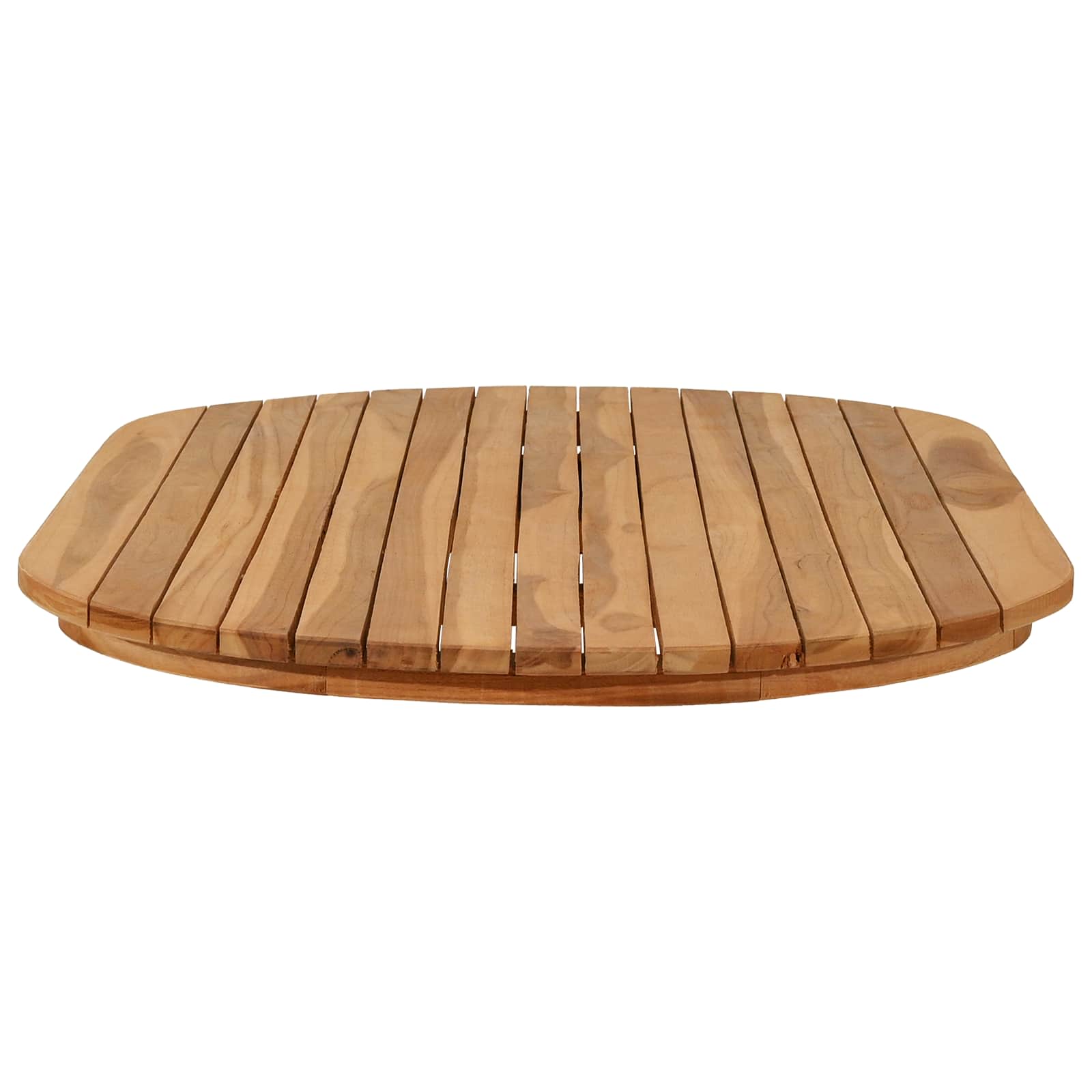 Asztallap 110 x 55 x 3,5 cm ovális tömör teakfa természetes