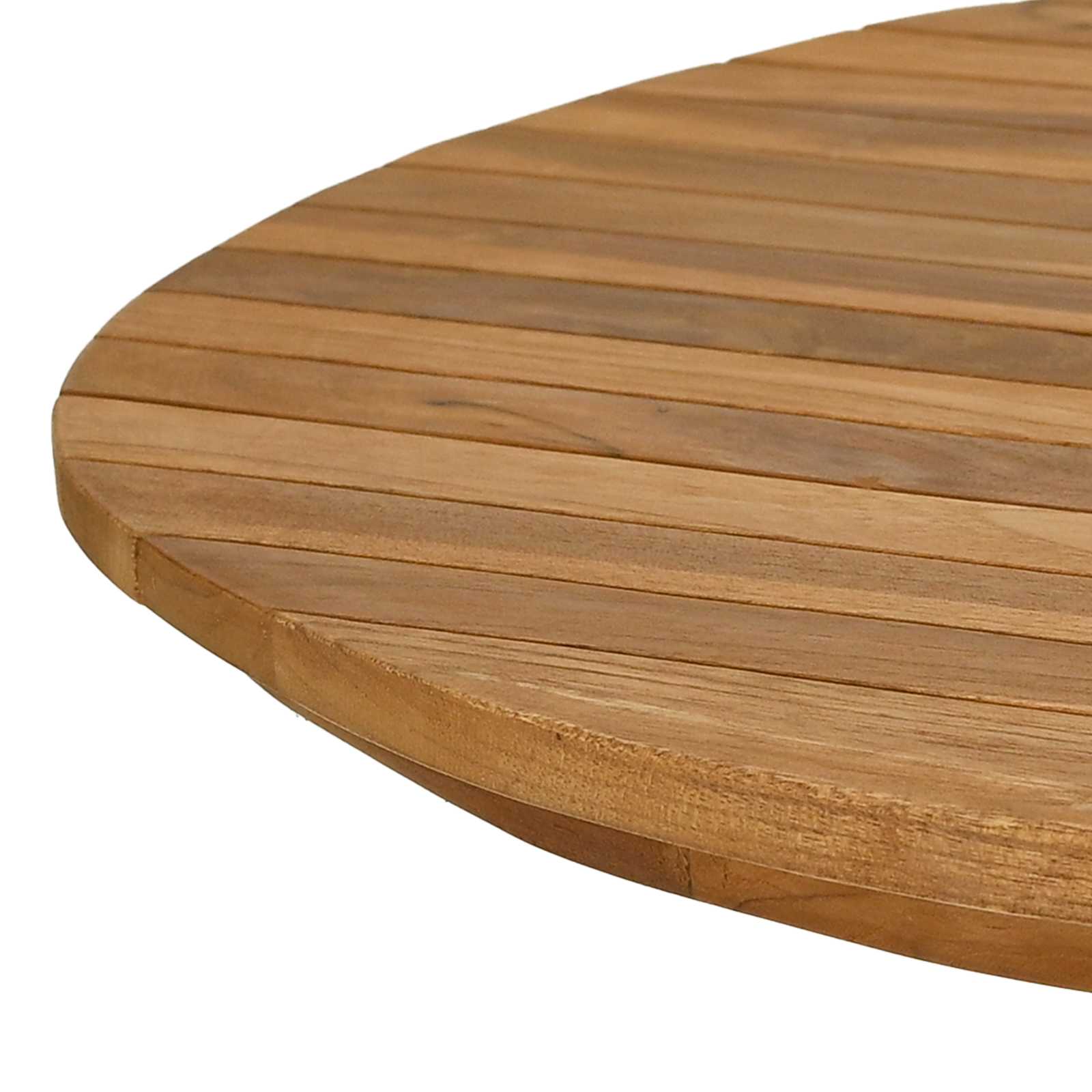 Asztallap 120 x 70 x 3,5 cm ovális tömör teakfa természetes