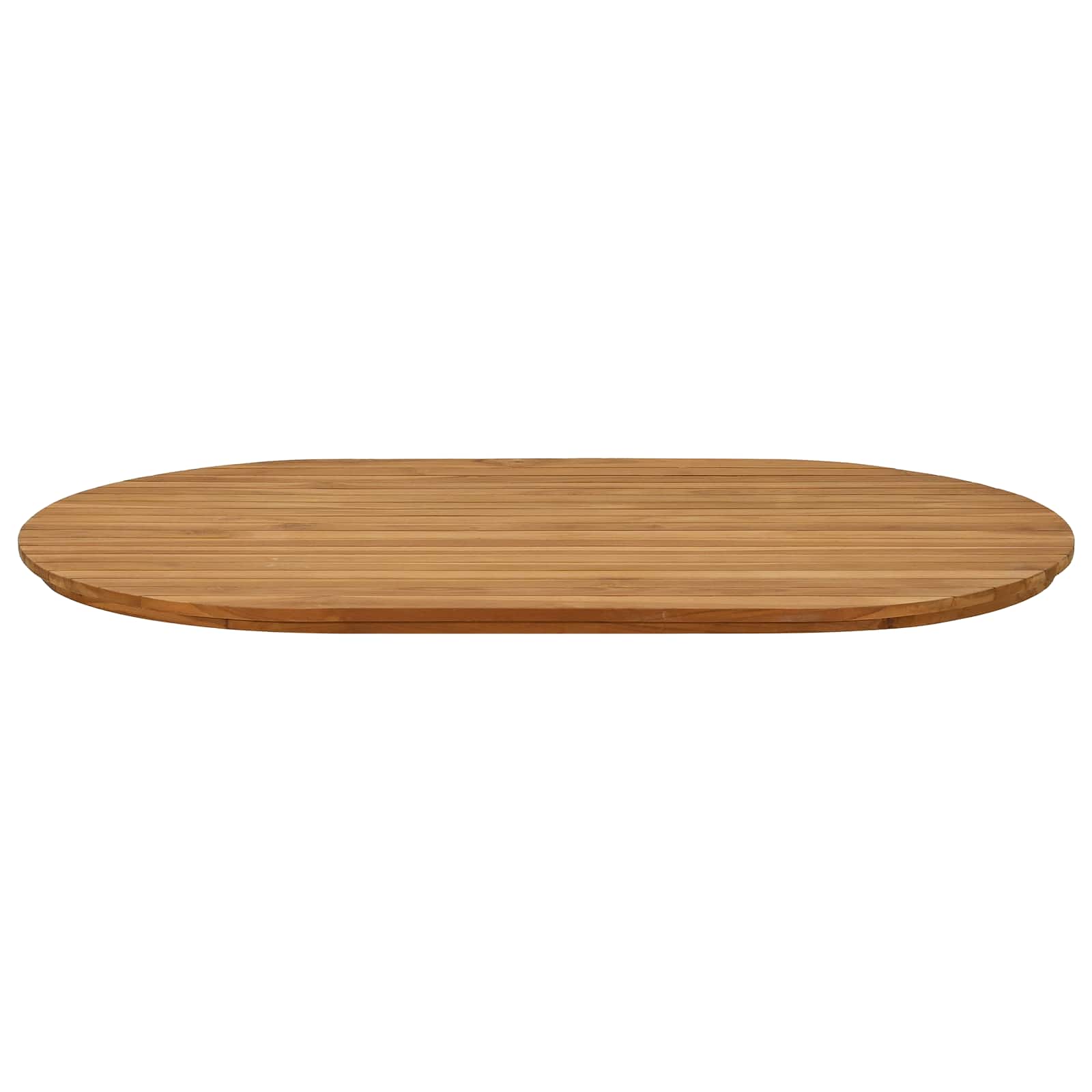 Asztallap 120 x 70 x 3,5 cm ovális tömör teakfa természetes