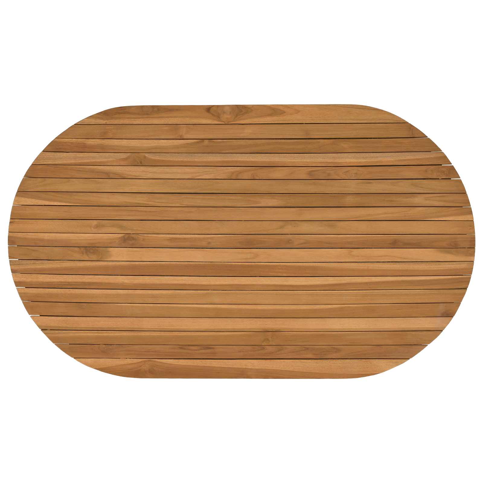 Asztallap 120 x 70 x 3,5 cm ovális tömör teakfa természetes