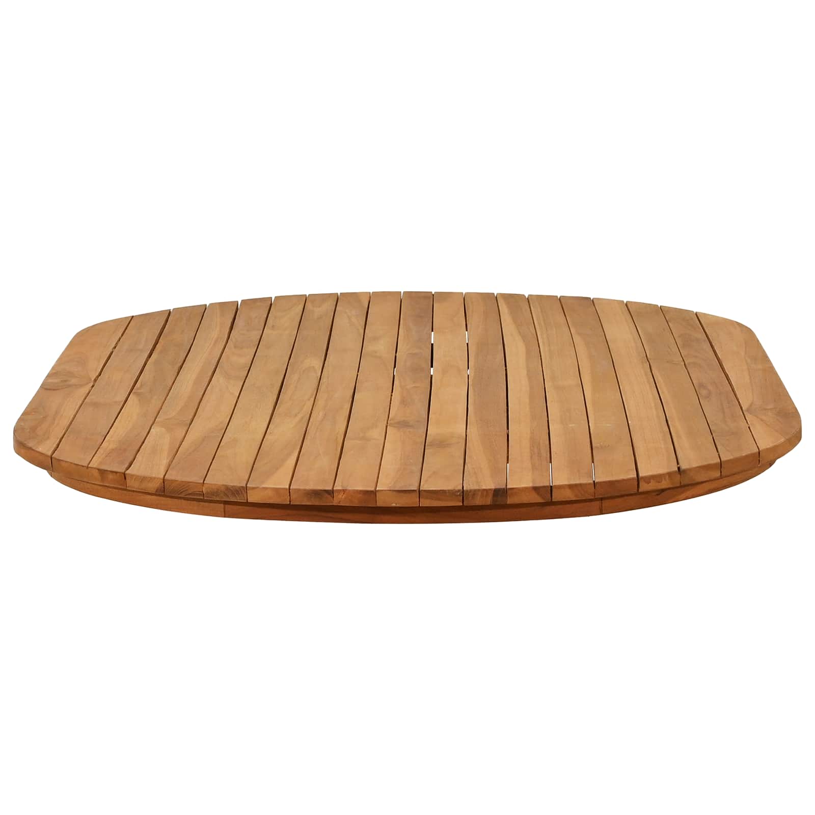Asztallap 120 x 70 x 3,5 cm ovális tömör teakfa természetes