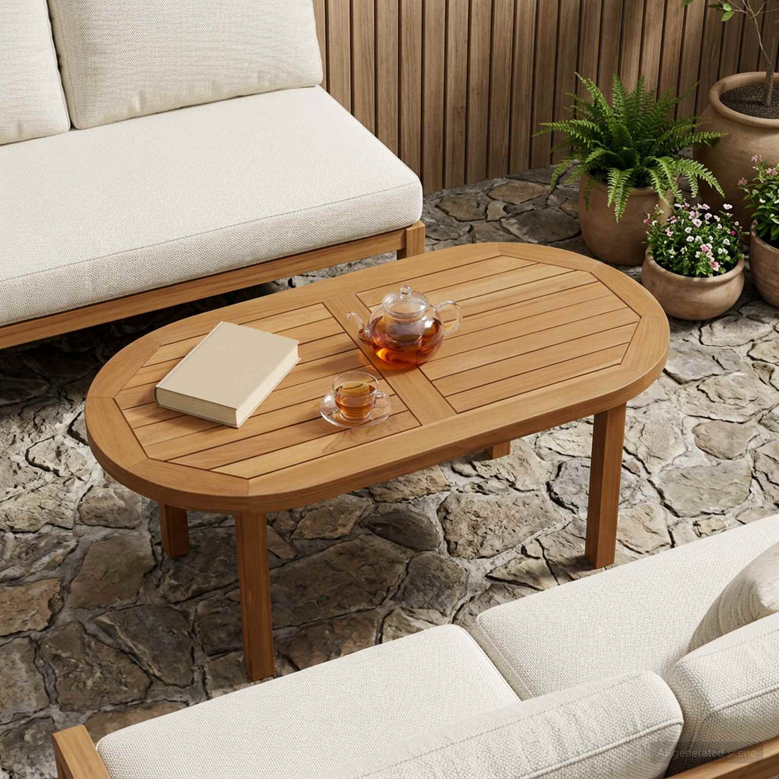 Asztallap 80 x 40 x 2,5 cm ovális tömör teakfa természetes