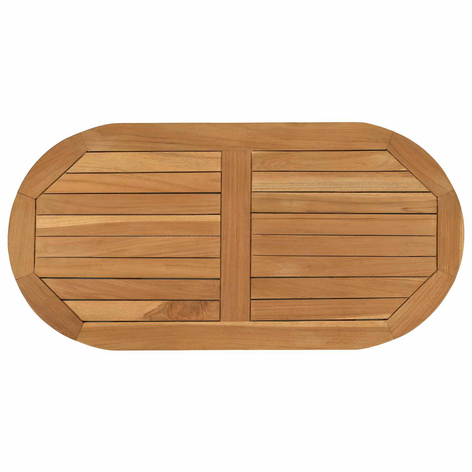 Asztallap 80 x 40 x 2,5 cm ovális tömör teakfa természetes