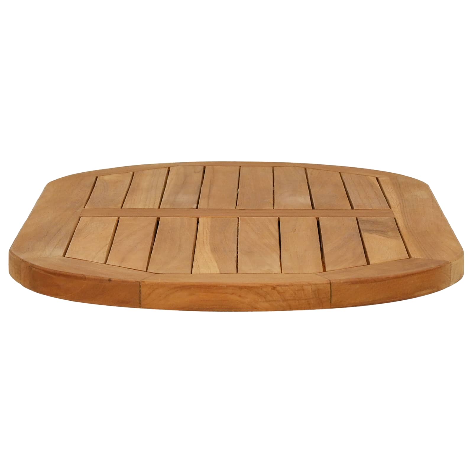 Asztallap 80 x 40 x 2,5 cm ovális tömör teakfa természetes