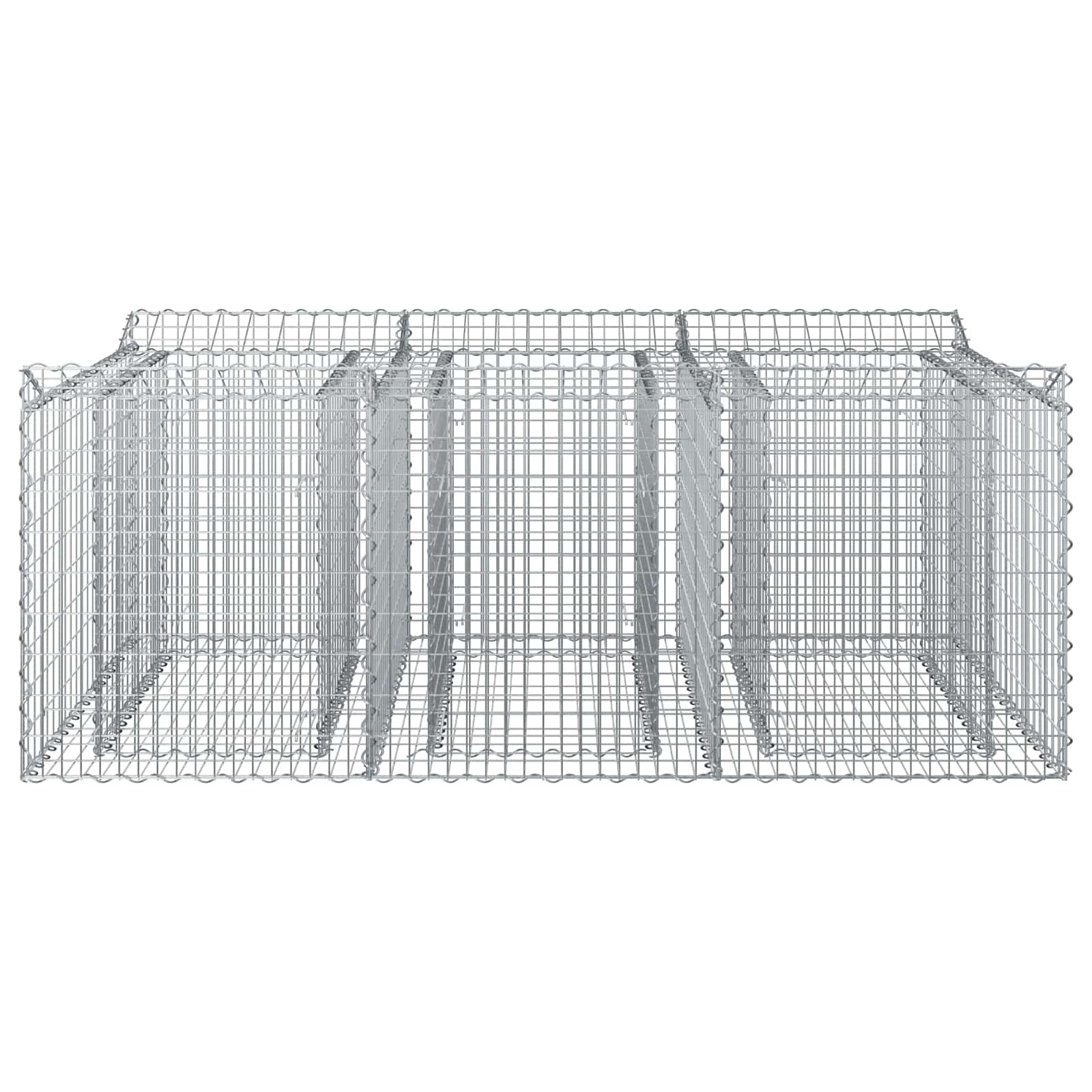 Gabion emelt ágy ezüst 150 x 100 x 60 cm horganyzott acél