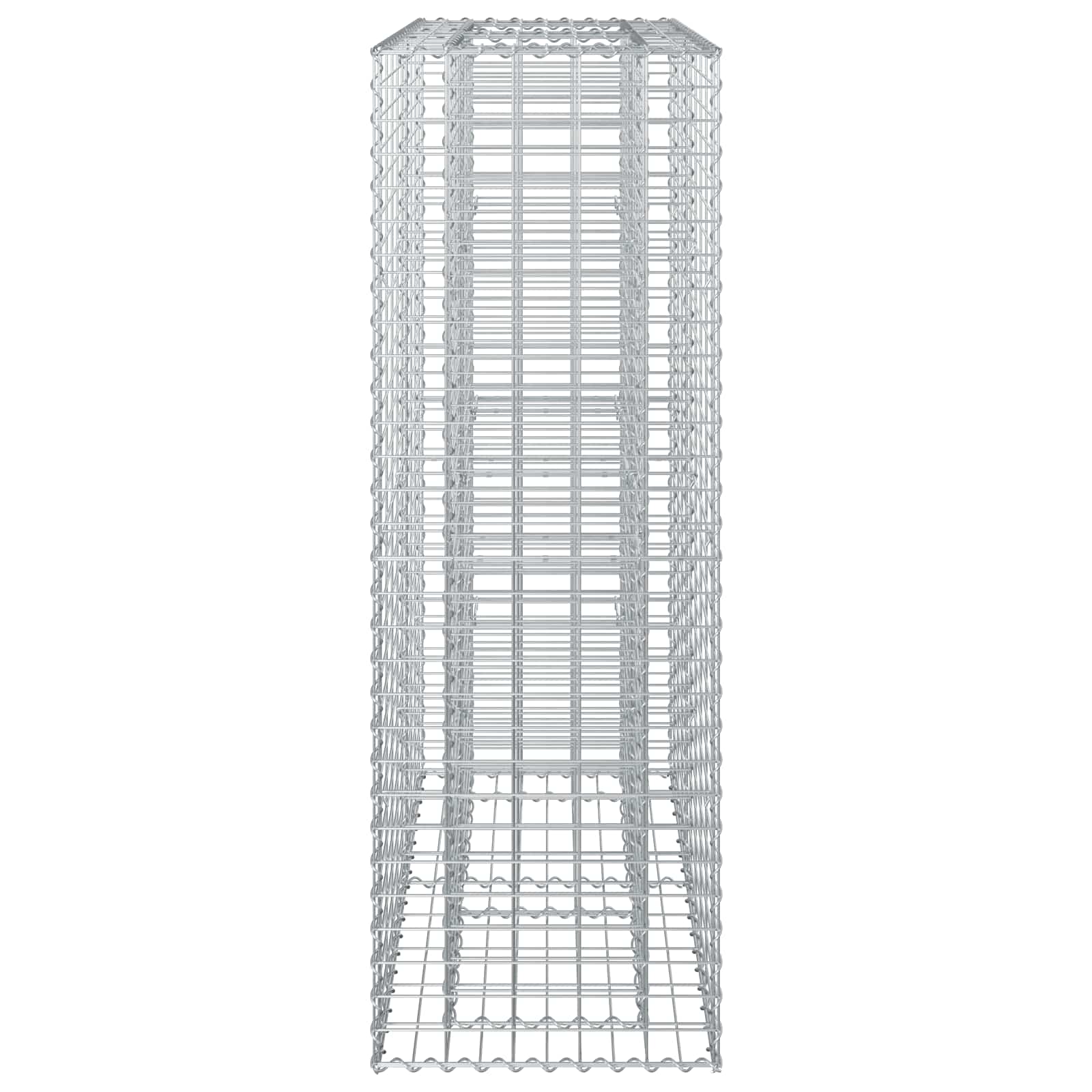 Gabion emelt ágy ezüst 90 x 50 x 150 cm horganyzott acél