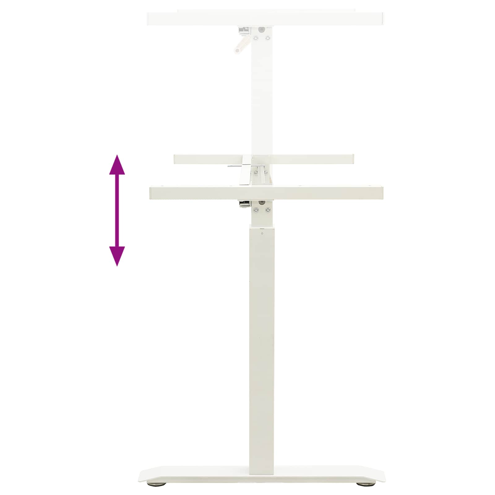 Asztal fehér és világosbarna 140 x 60 cm tömör tölgyfa