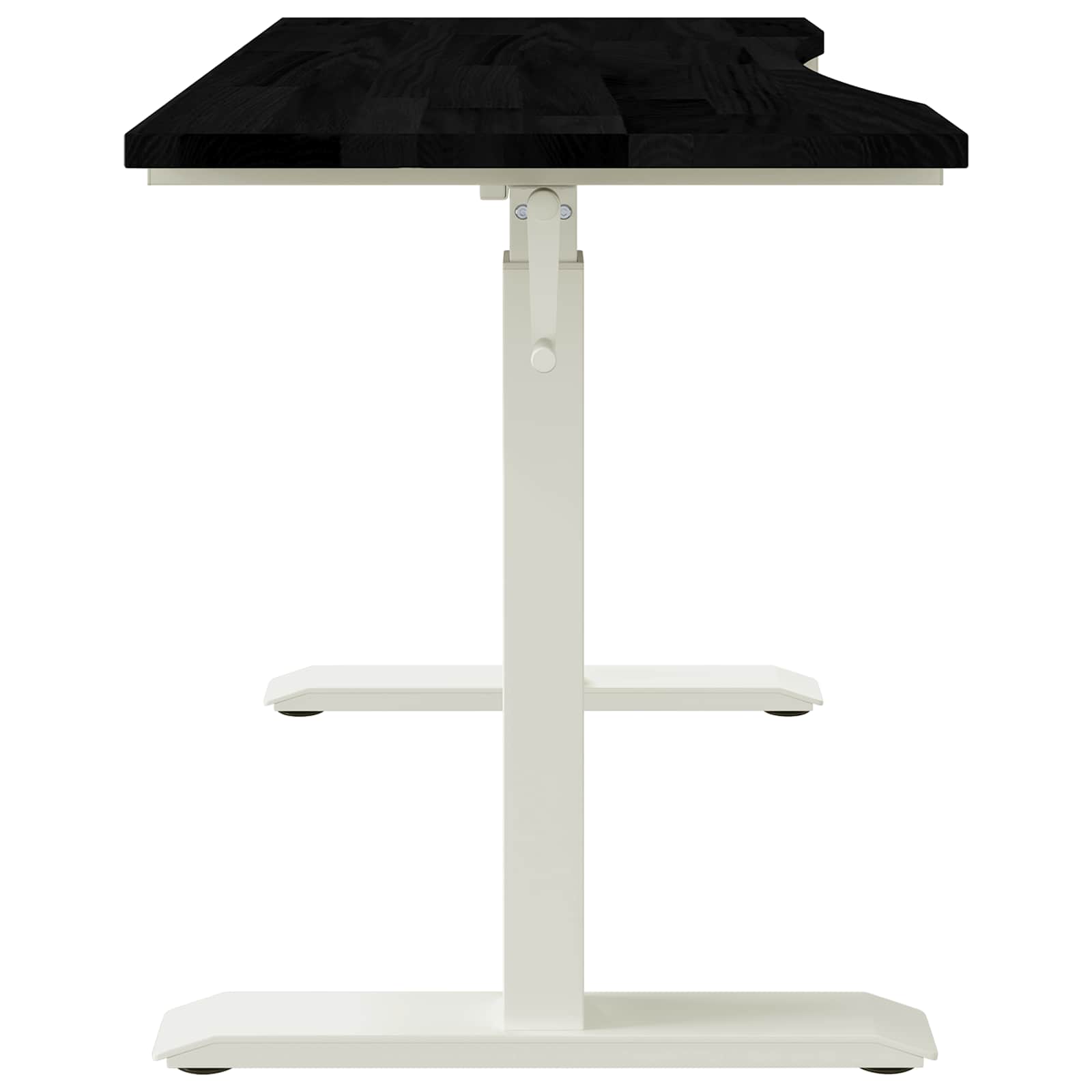 Asztal tárolóval fehér és sötétbarna 120 x 60 cm tömör tölgyfa