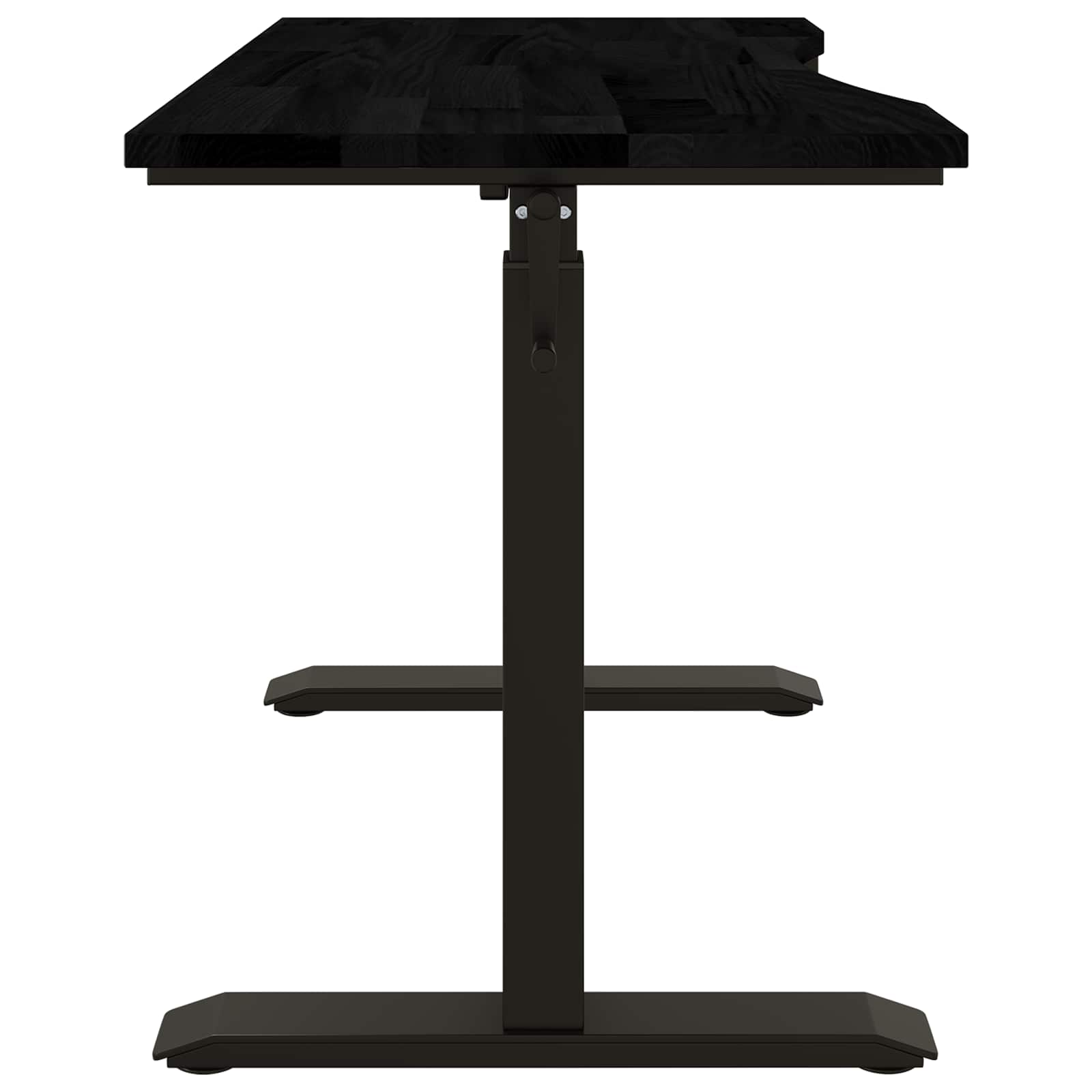 Asztal tárolóval fekete és sötétbarna 120 x 60 cm tömör tölgyfa