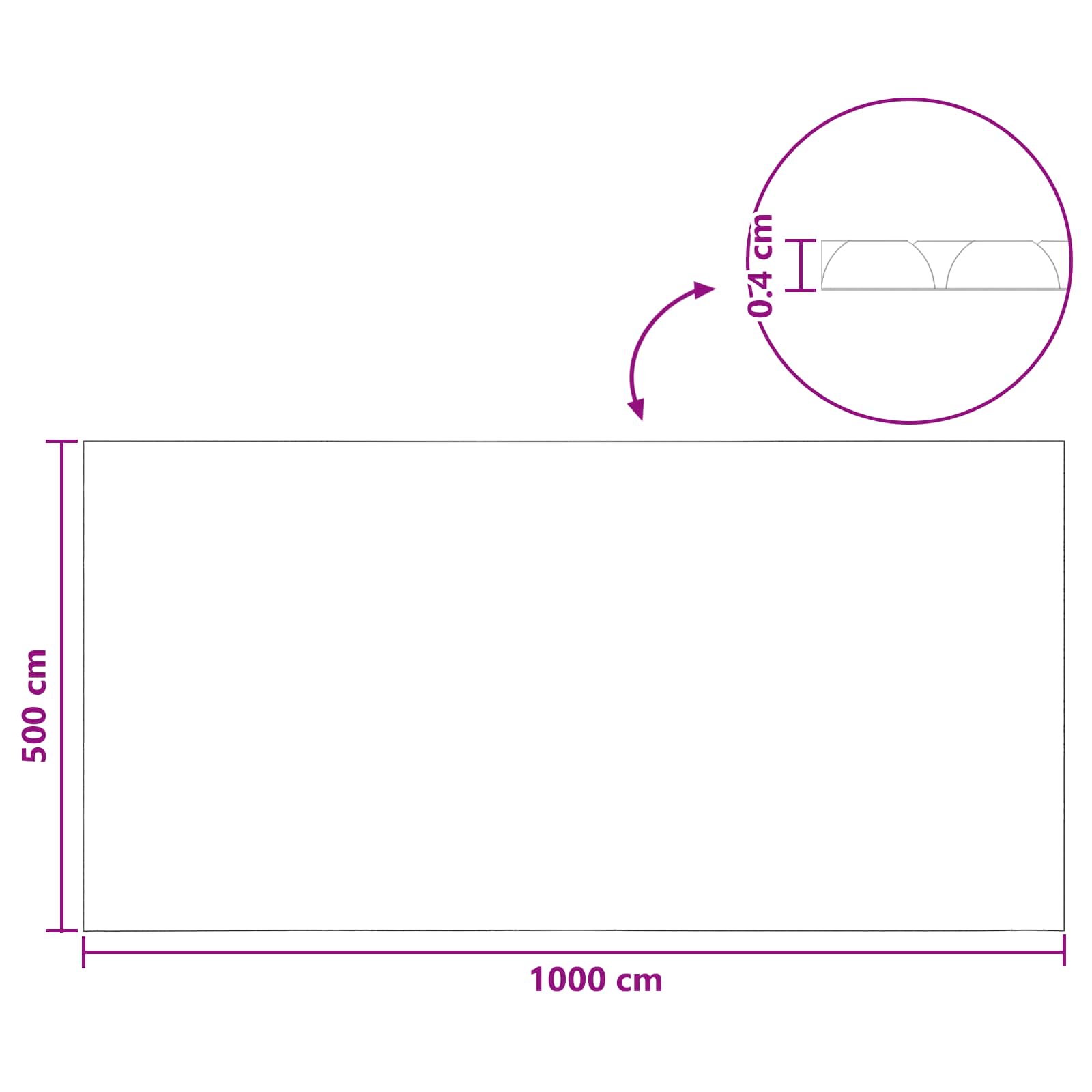 Medencefedél 1000 x 500 cm négyzet pe fekete