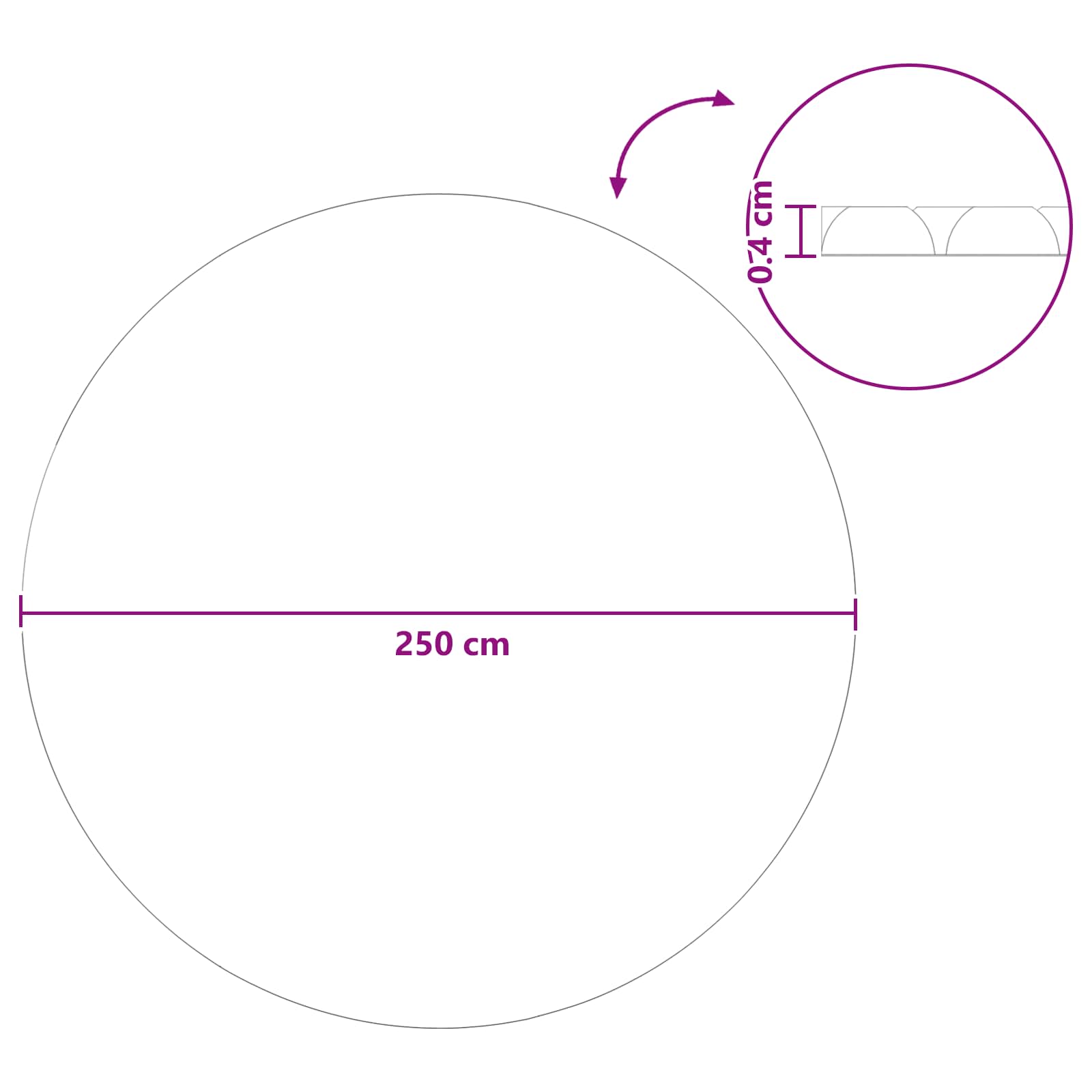 Extra vastag medencefedő kék 250 cm pe