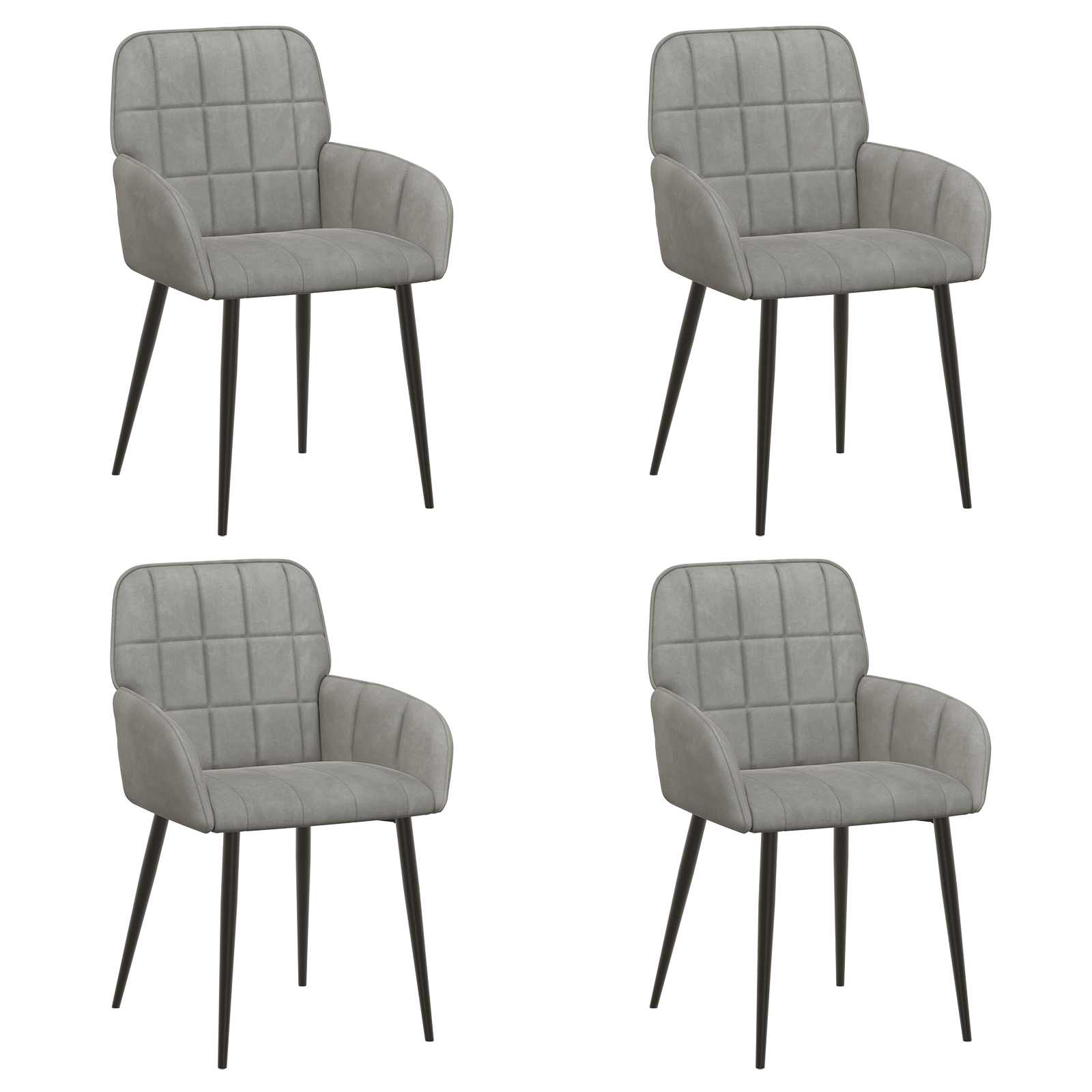 Étkező székek 4 pcs bársony világosszürke 57 x 50 x 85 cm