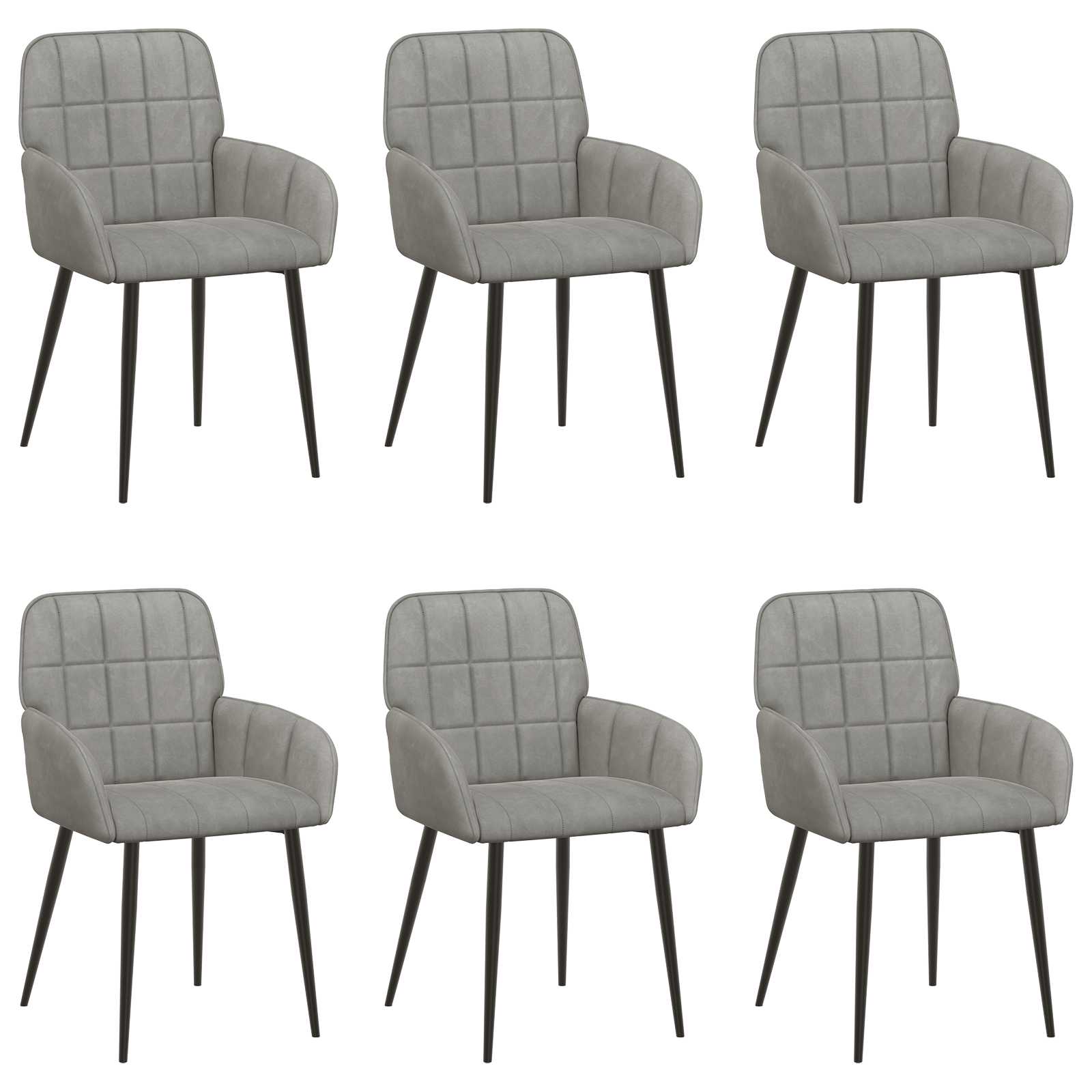 Étkező székek 6 pcs bársony világosszürke 57 x 50 x 85 cm