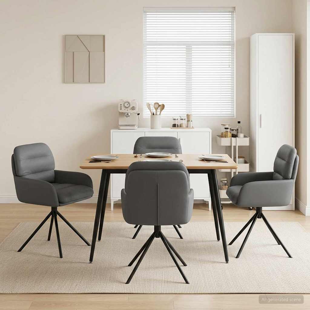 Forgós étkezős székek 4 pcs műbőr szürke 59 x 59,5 x 90 cm