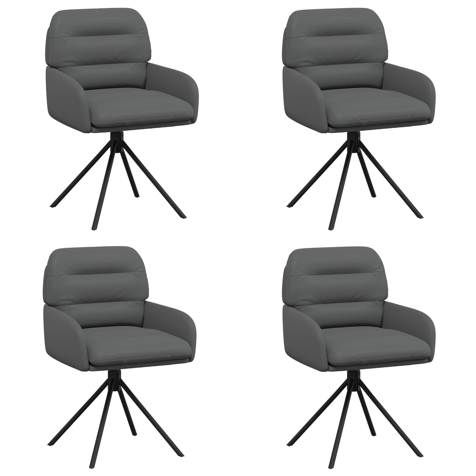 Forgós étkezős székek 4 pcs műbőr szürke 59 x 59,5 x 90 cm