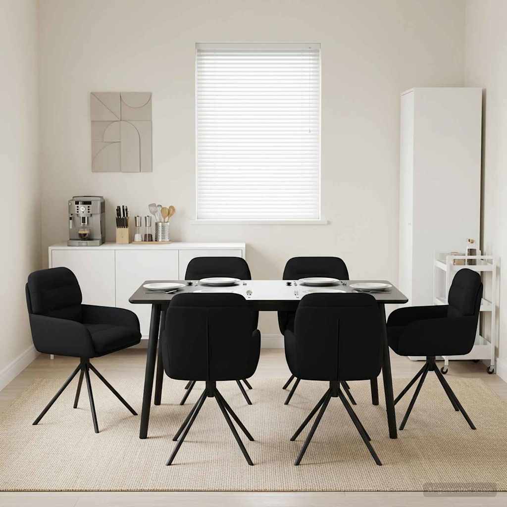 Forgós étkezős székek 6 pcs műbőr fekete 59 x 59,5 x 90 cm