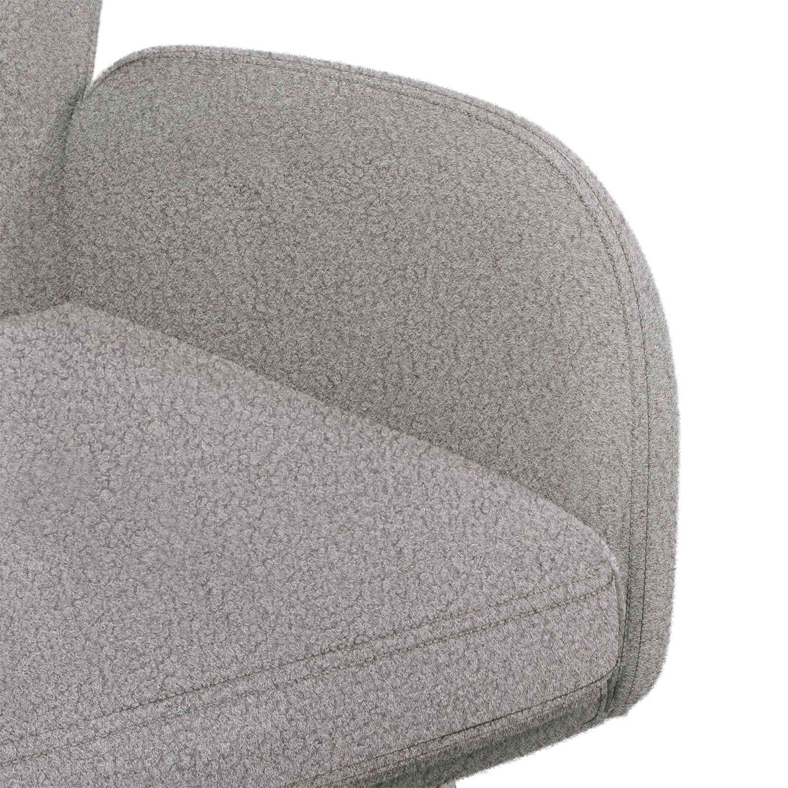 Forgós étkezős székek 6 pcs bouclé világosszürke