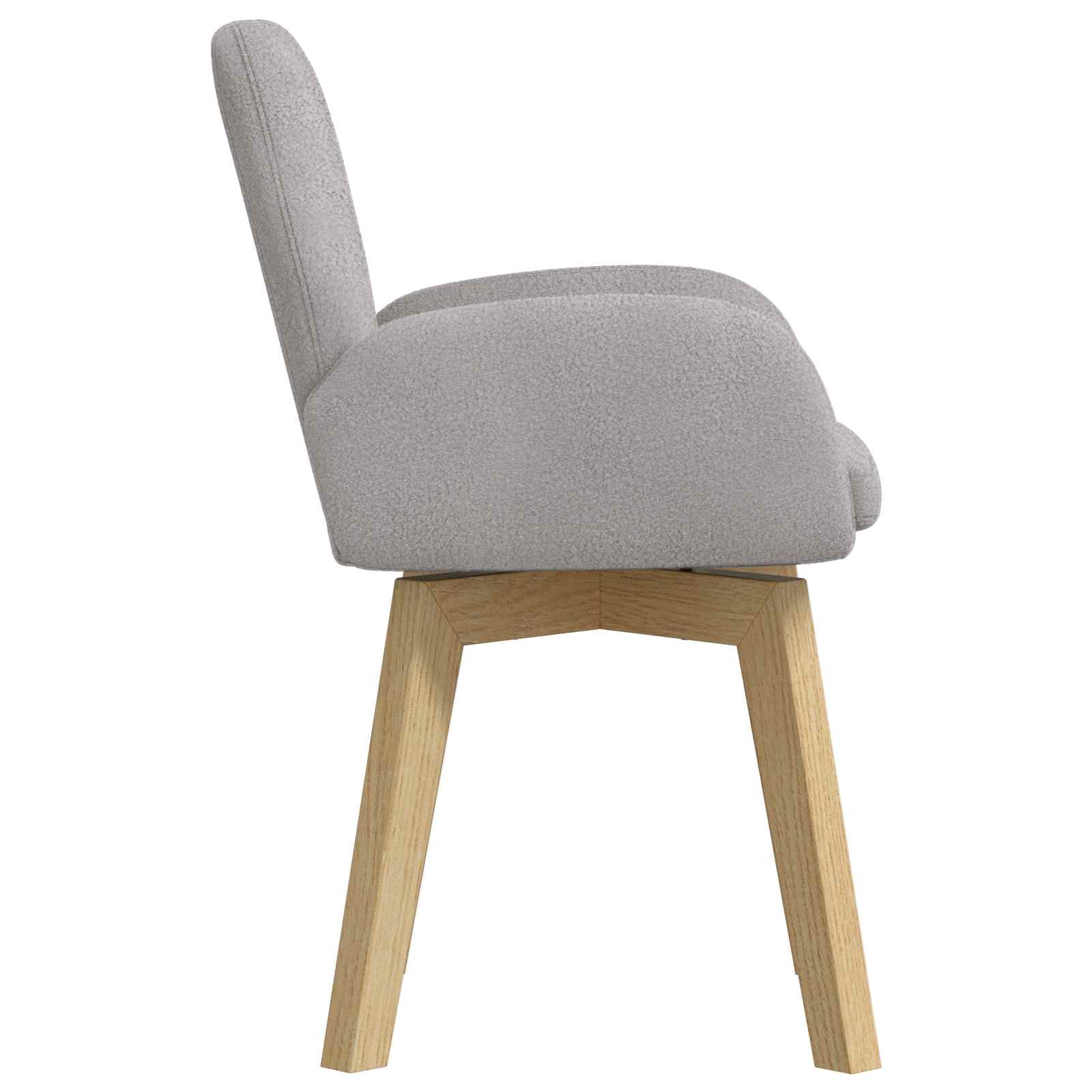 Forgós étkezős székek 6 pcs bouclé világosszürke