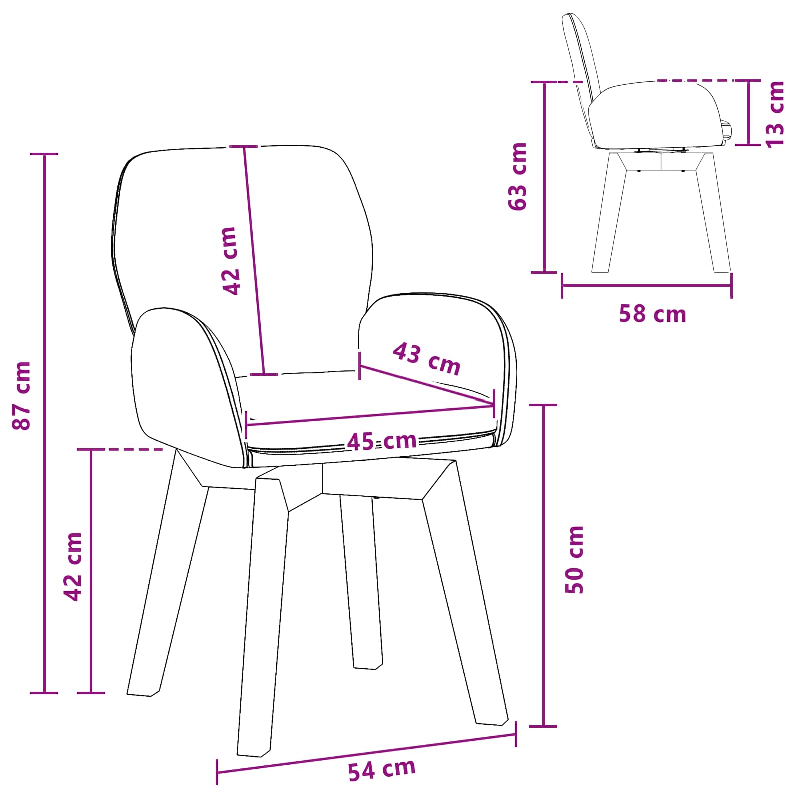 Forgós étkezős székek 6 pcs bouclé világosszürke