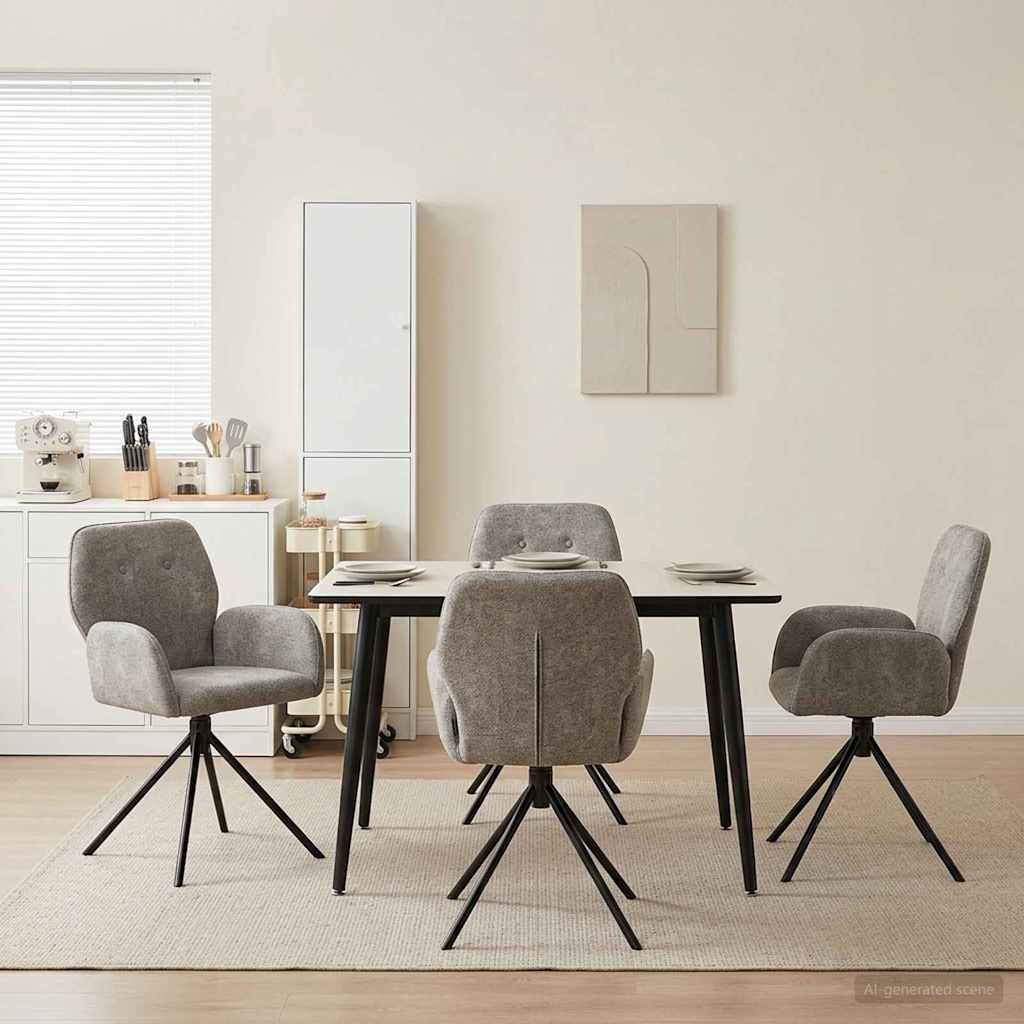 Forgós étkezős székek 4 pcs műsuede bőr világosszürke