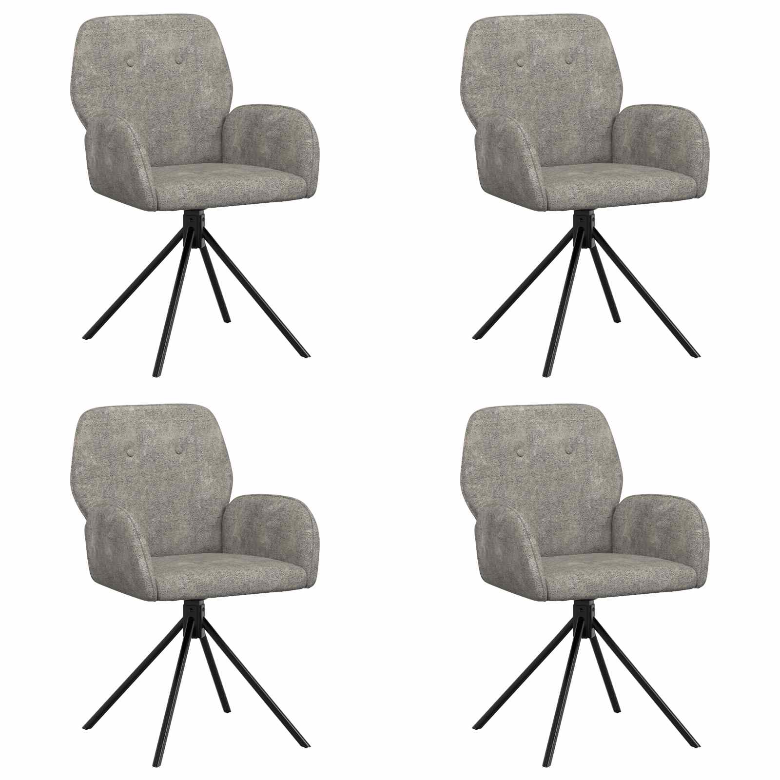 Forgós étkezős székek 4 pcs műsuede bőr világosszürke