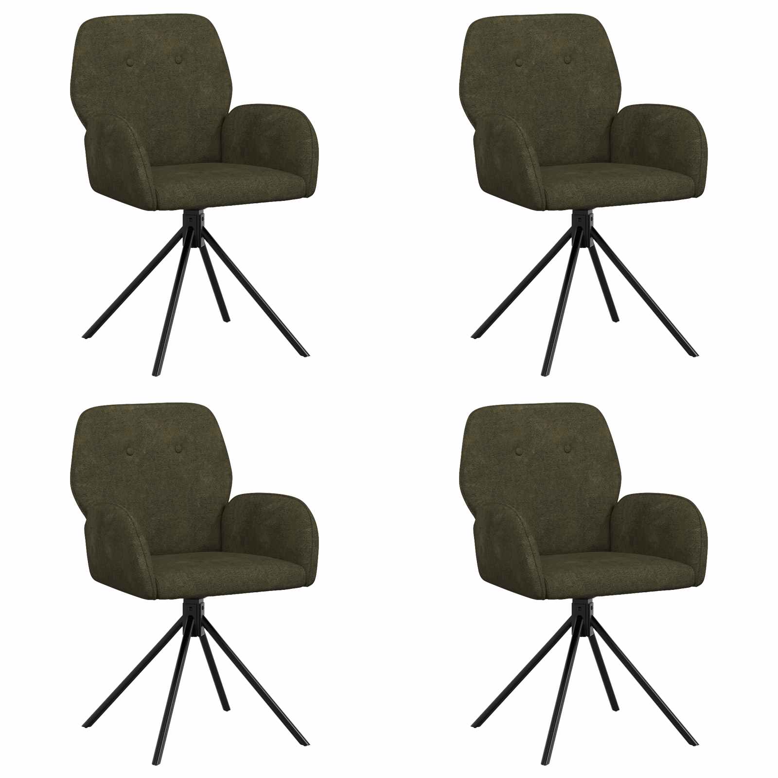 Forgós étkezős székek 4 pcs műsuede bőr katonai zöld