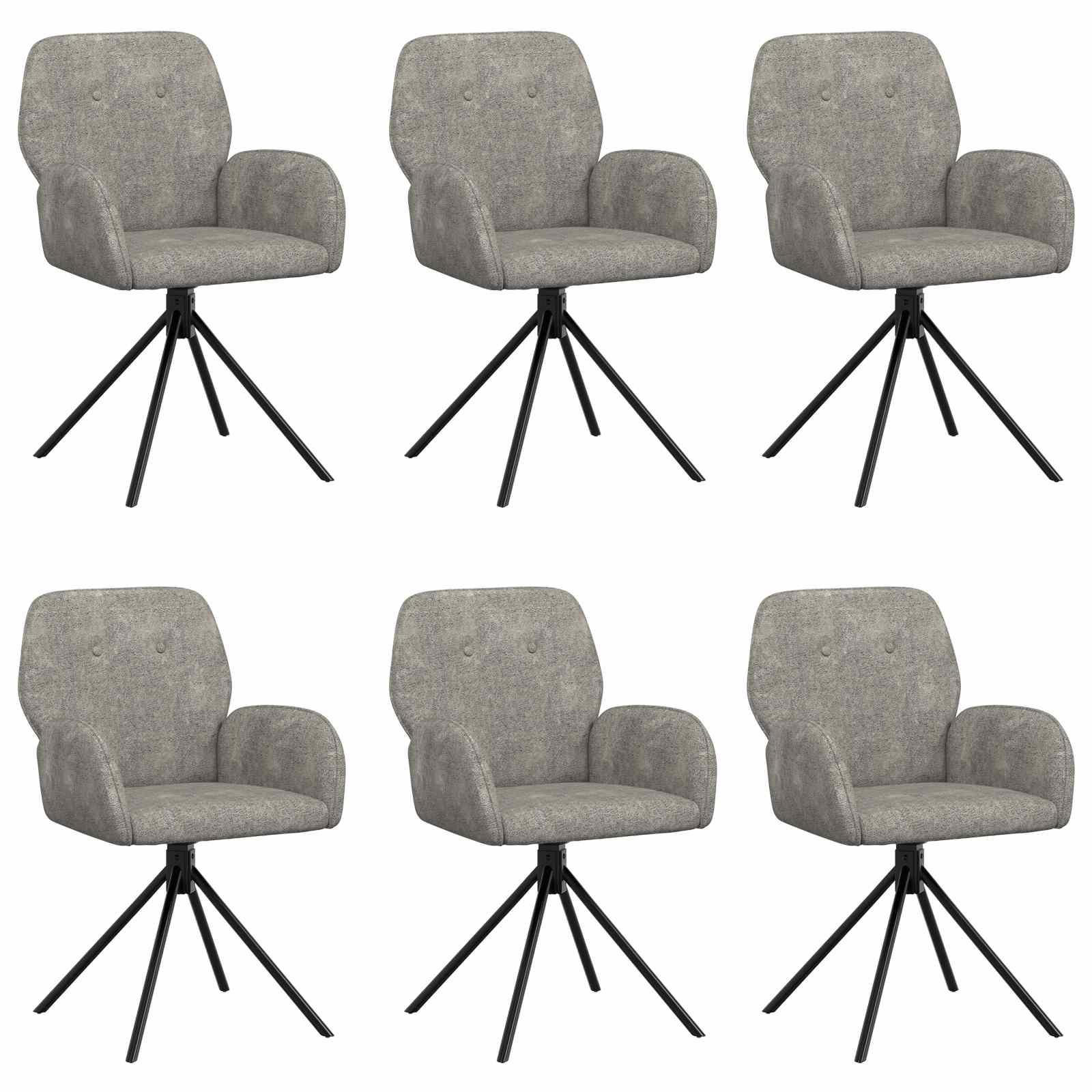 Forgós étkezős székek 6 pcs műsuede bőr világosszürke