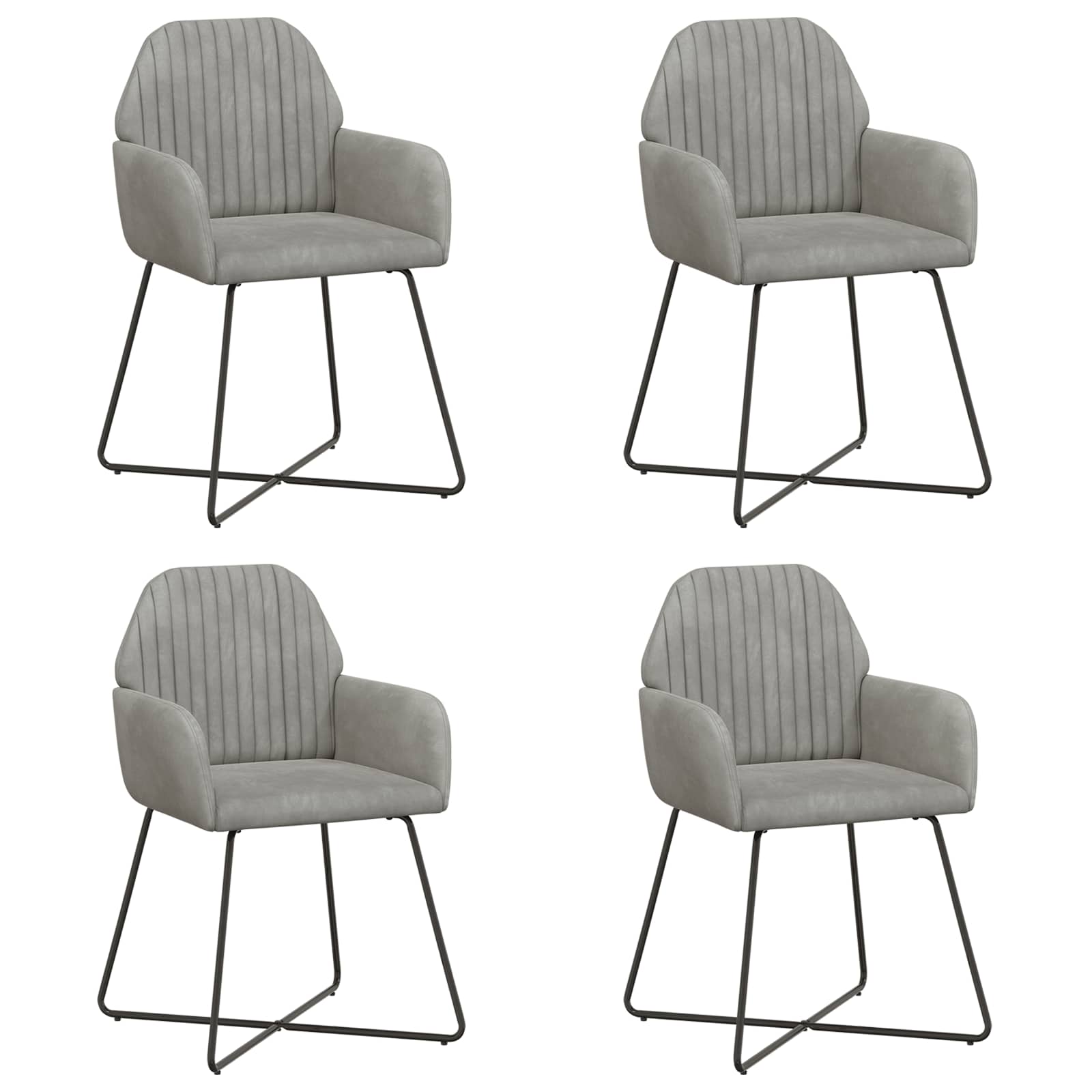 Étkező székek 4 pcs bársony világosszürke 55 x 50 x 84 cm