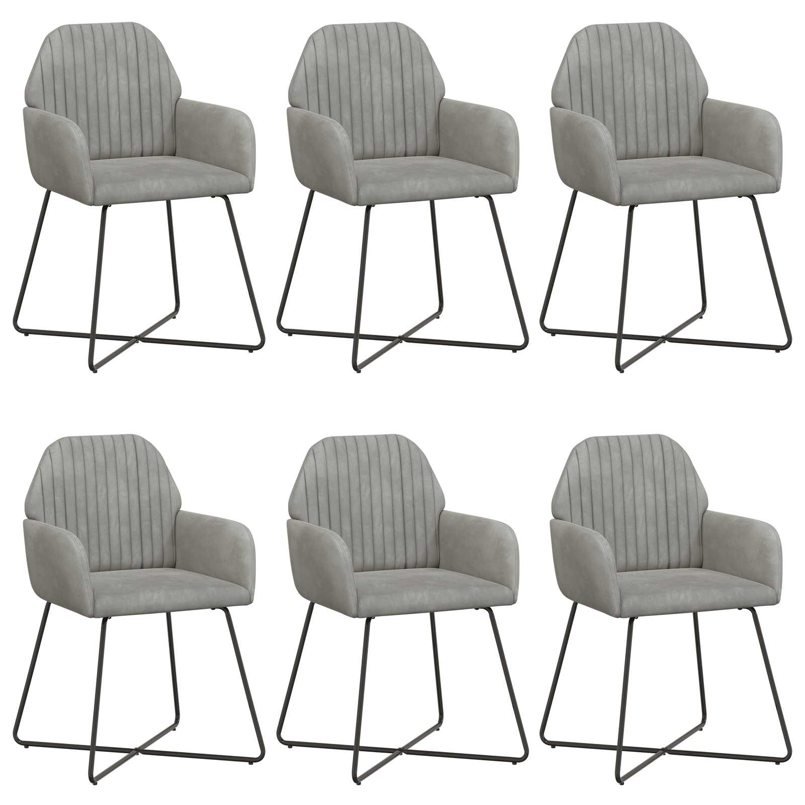 Étkező székek 6 pcs bársony világosszürke 55 x 50 x 84 cm