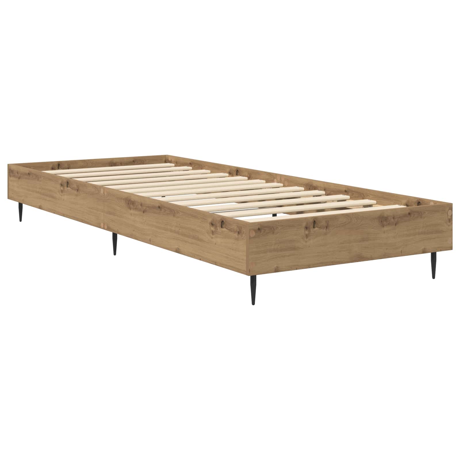 Ágykeret kézműves tölgy színű 80 x 200 cm szerelt fa