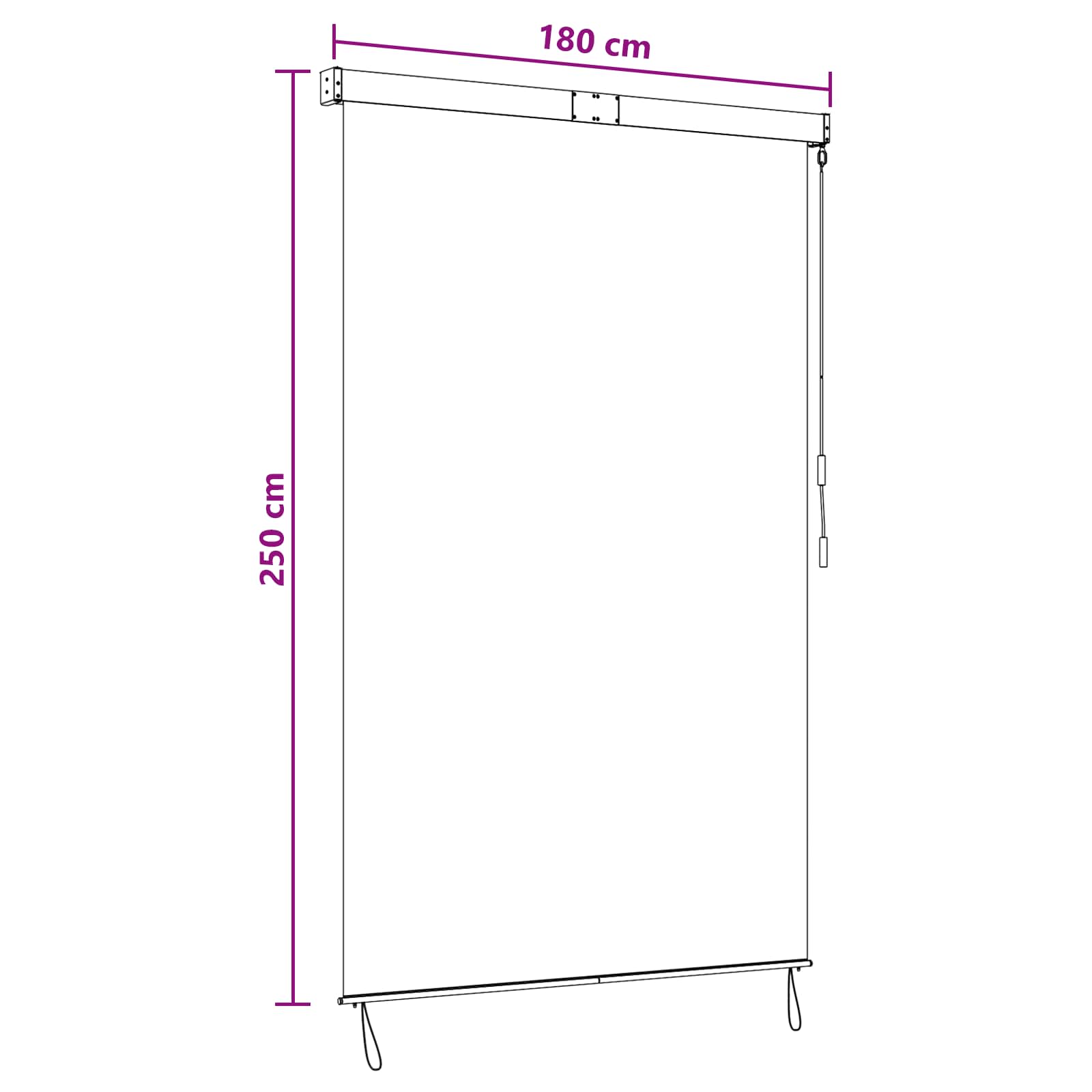 Roletta világosszürke 180 x 250 cm szövet és alumínium