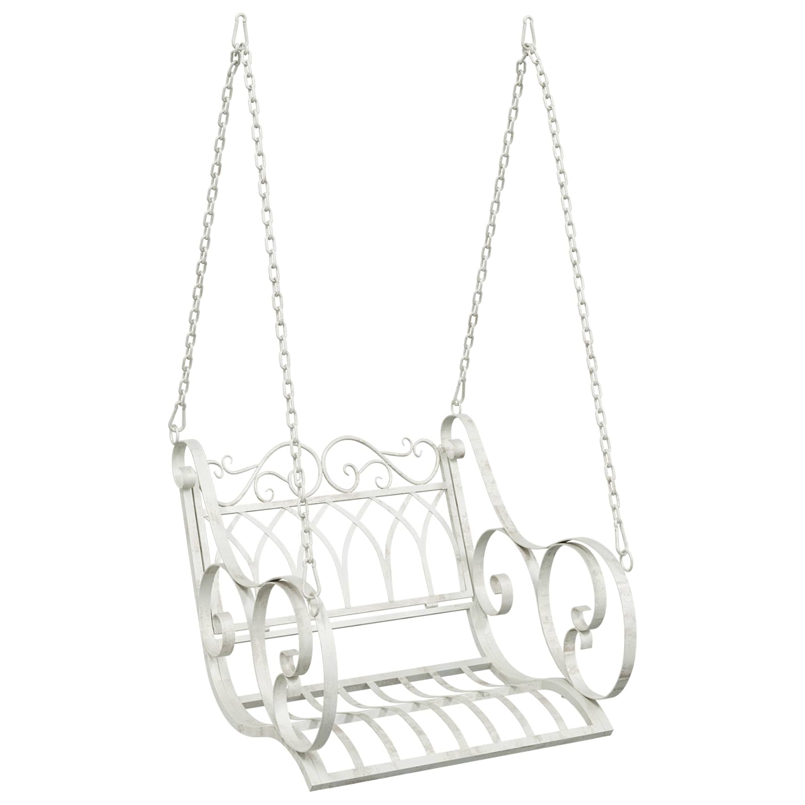 Hinta pad acél 71 x 75 x 59 cm antik fehér