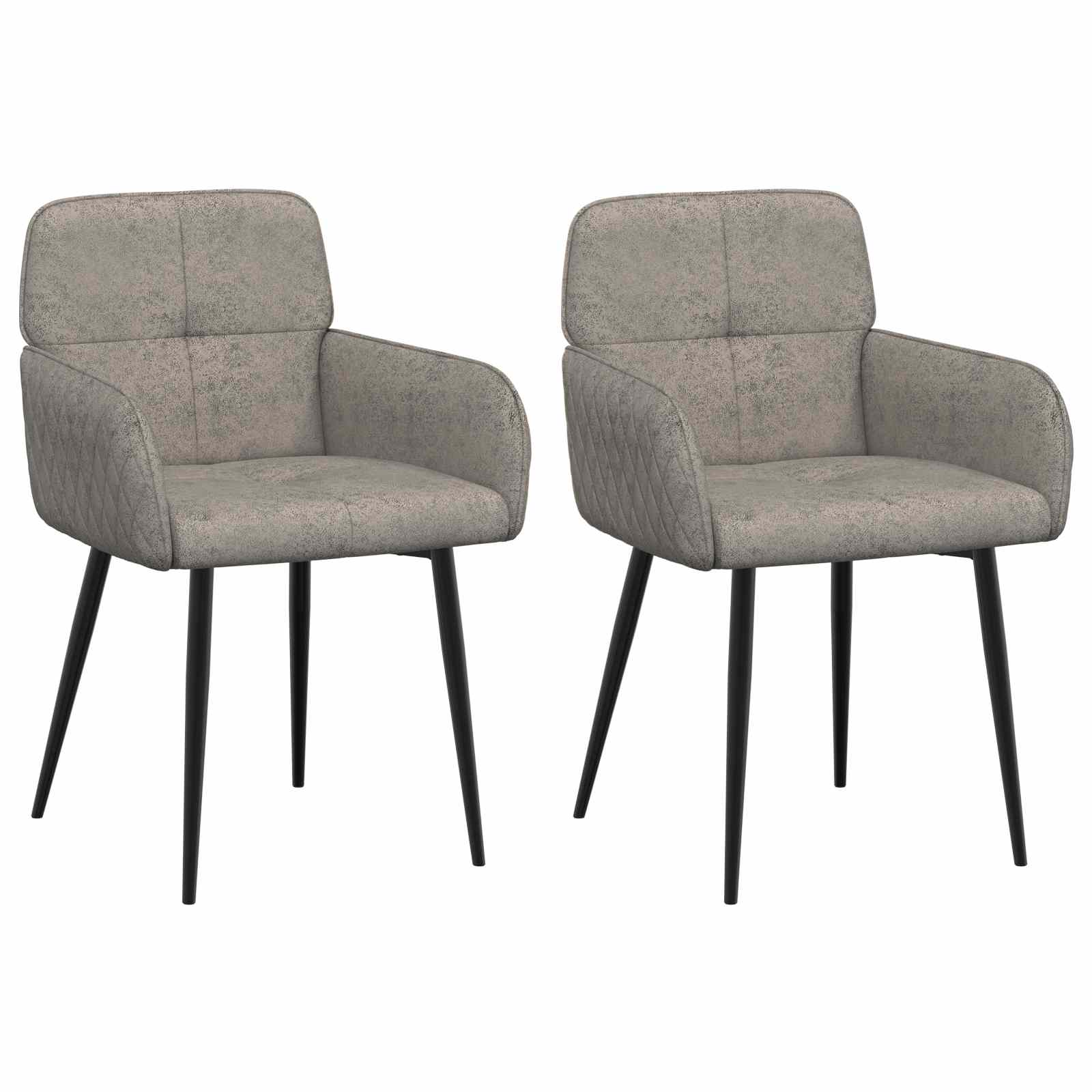 Étkező székek 2 pcs műsuede bőr világosszürke 59x56,5x85cm
