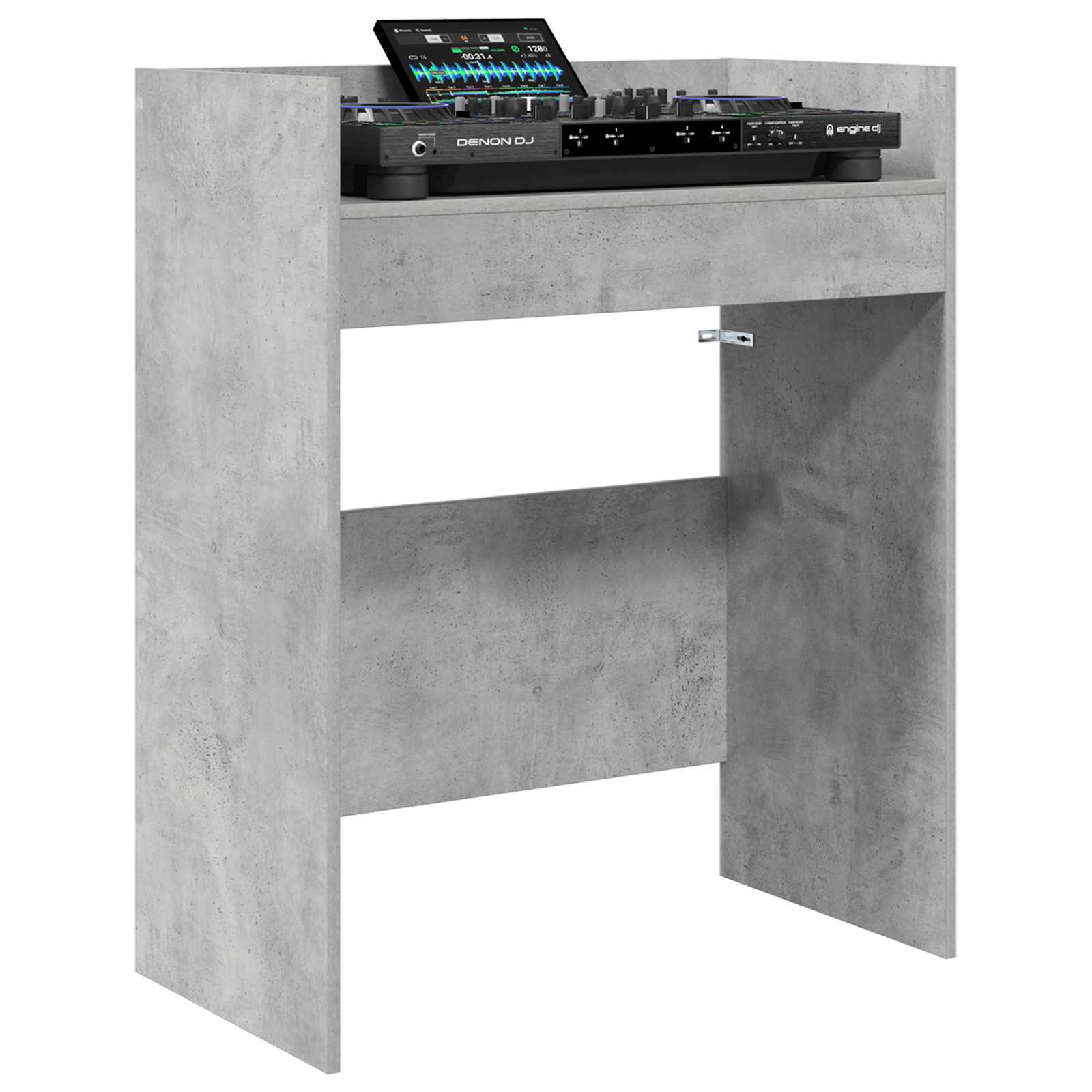 Dj asztal betonszürke 102 x 45 x 102 cm szerelt fa