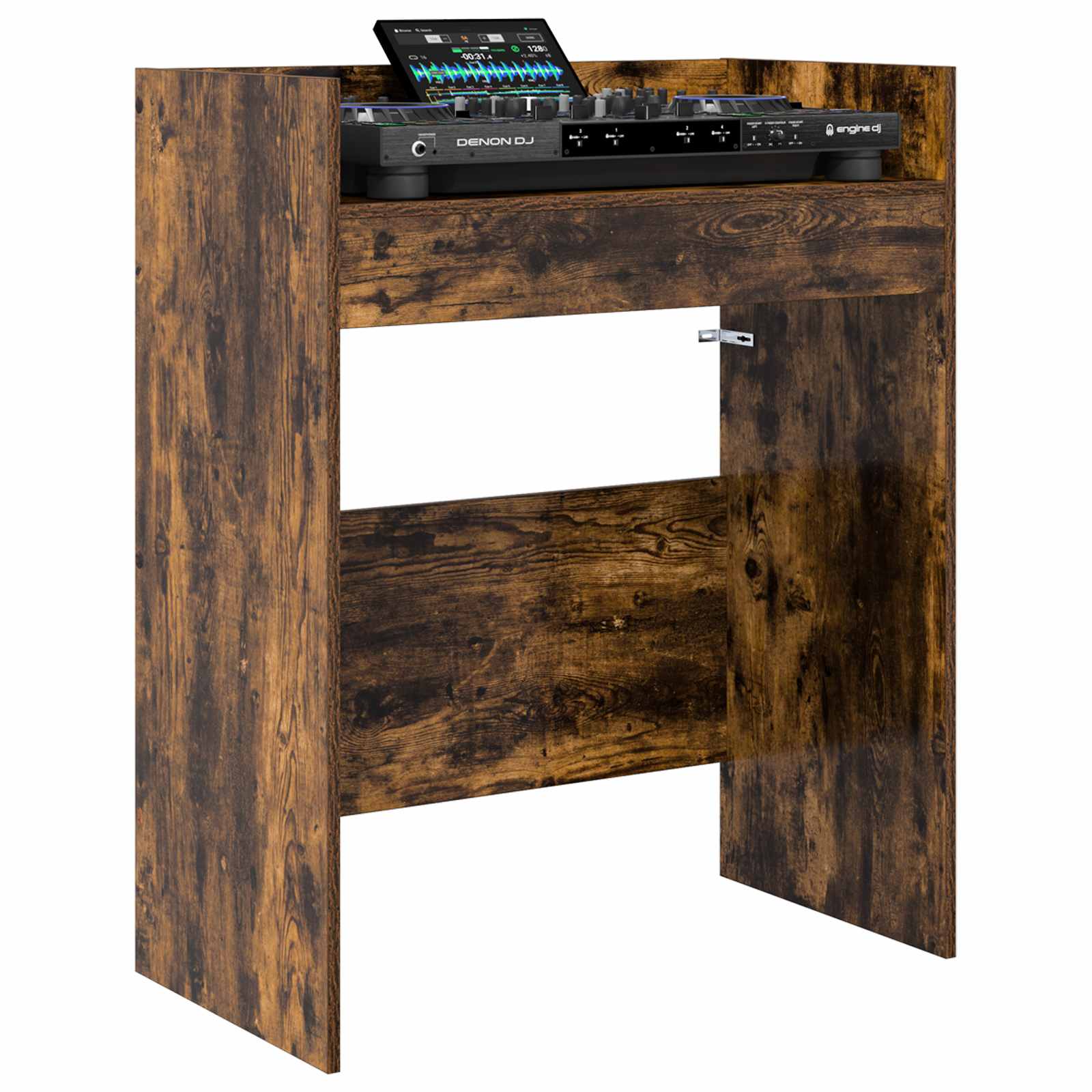 Dj asztal füstös tölgy 102 x 45 x 102 cm szerelt fa