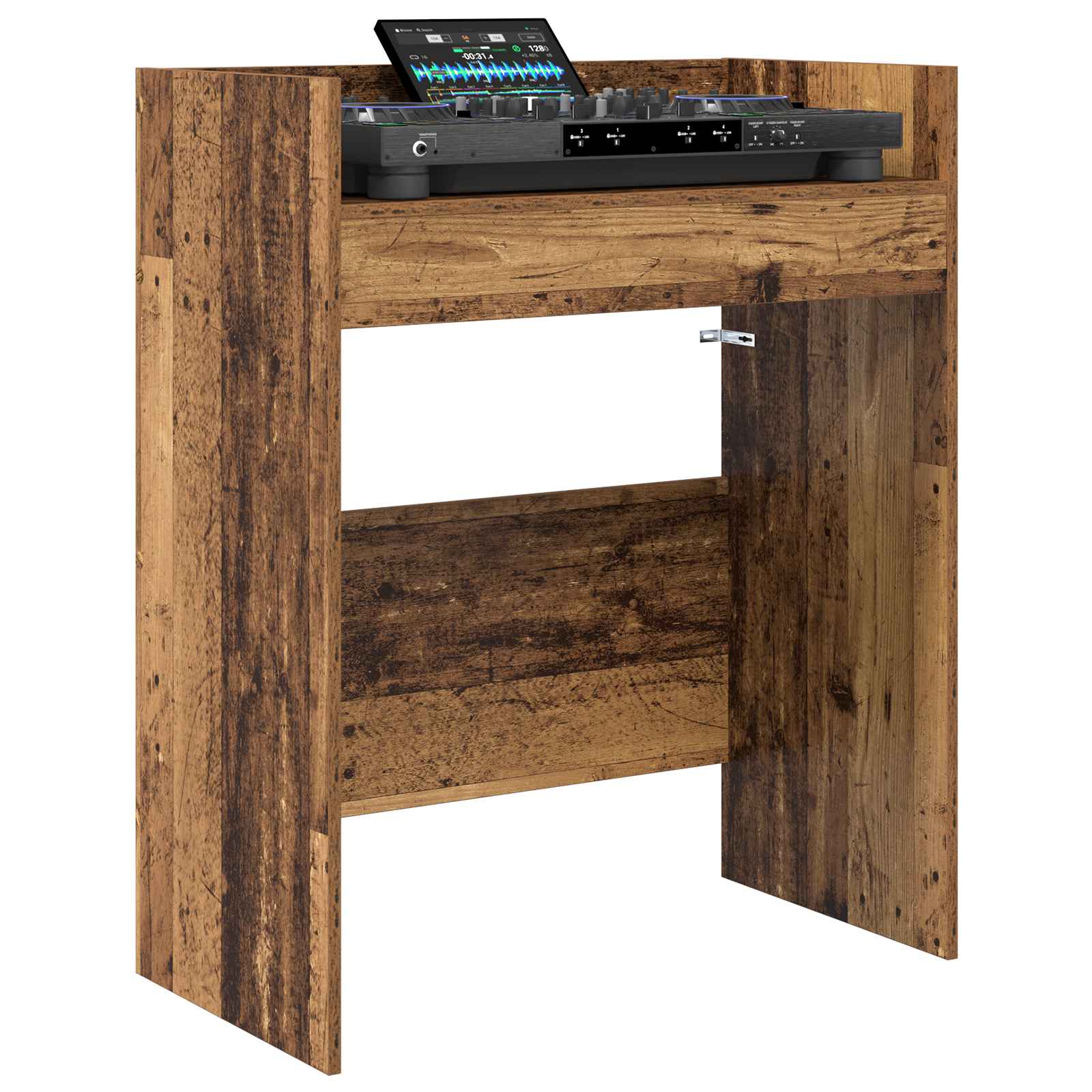 Dj asztal antik fa 102 x 45 x 102 cm szerelt fa