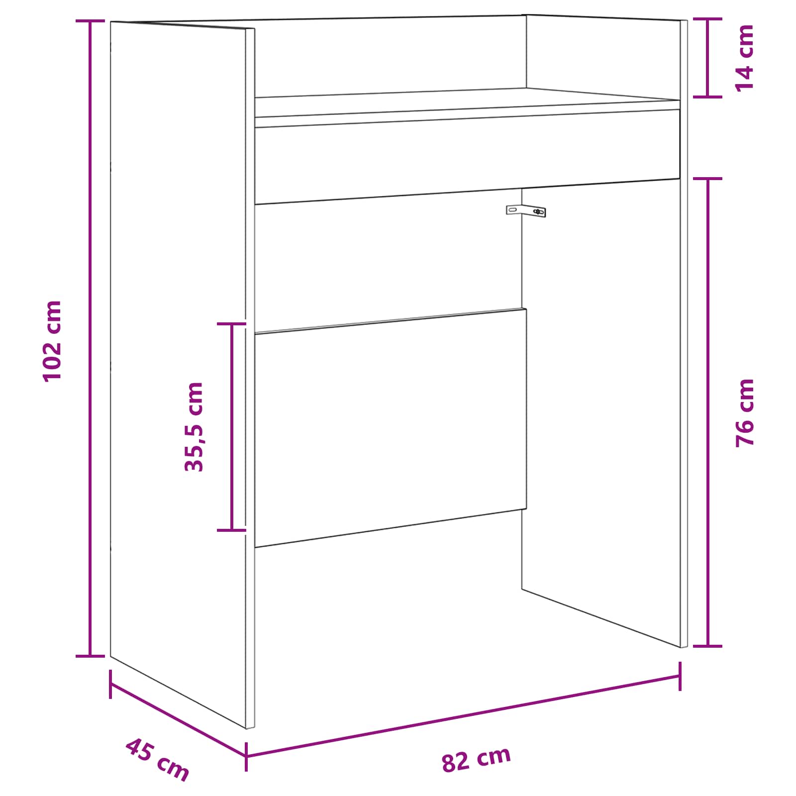 Dj asztal betonszürke 82 x 45 x 102 cm szerelt fa