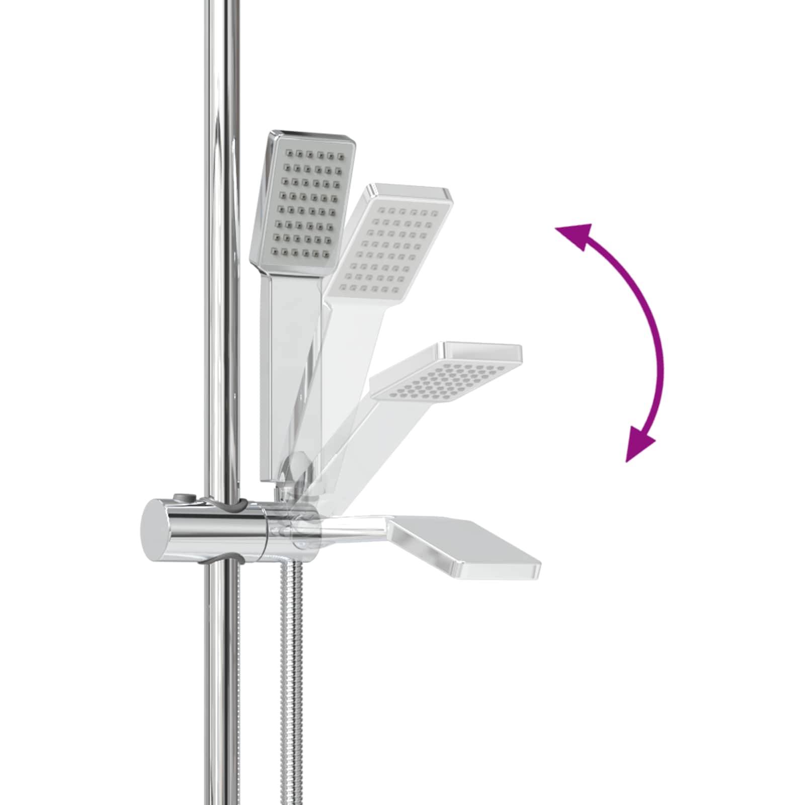 Zuhanyrendszer készlet krómszínű 70 cm rozsdamentes acél