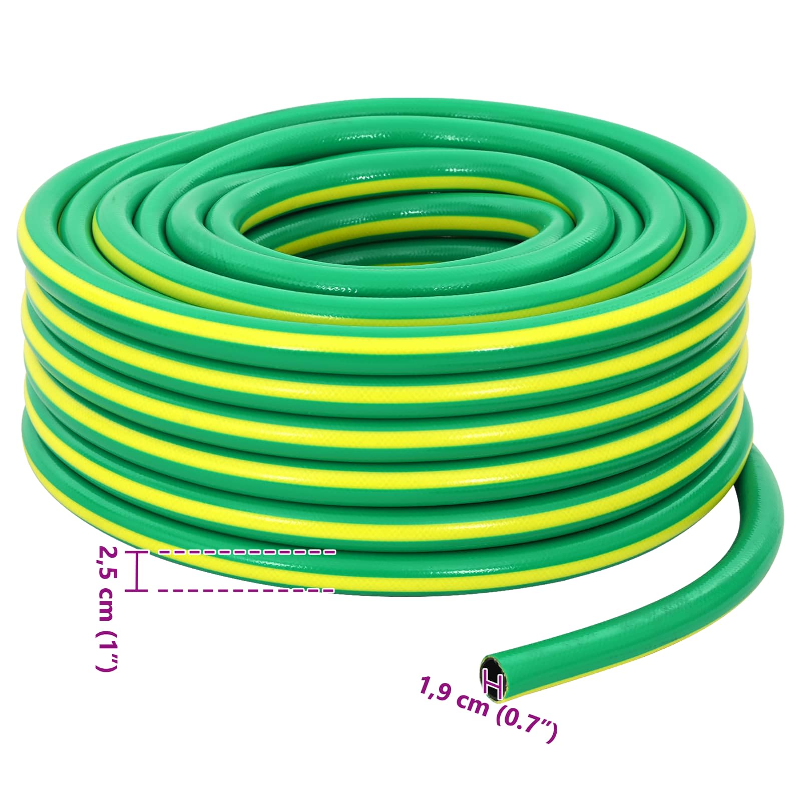 Kerticső 5-lépcsős zöld és sárga 3 / 4'' 20 m pvc
