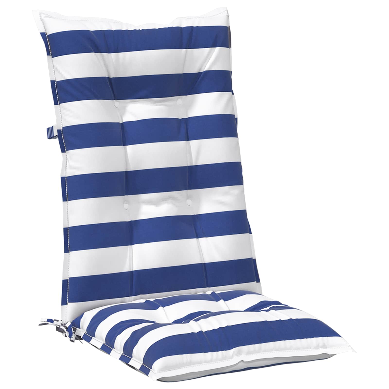 Kültéri párna 6 pcs kék és fehér 120 x 50 x 7 cm szövet